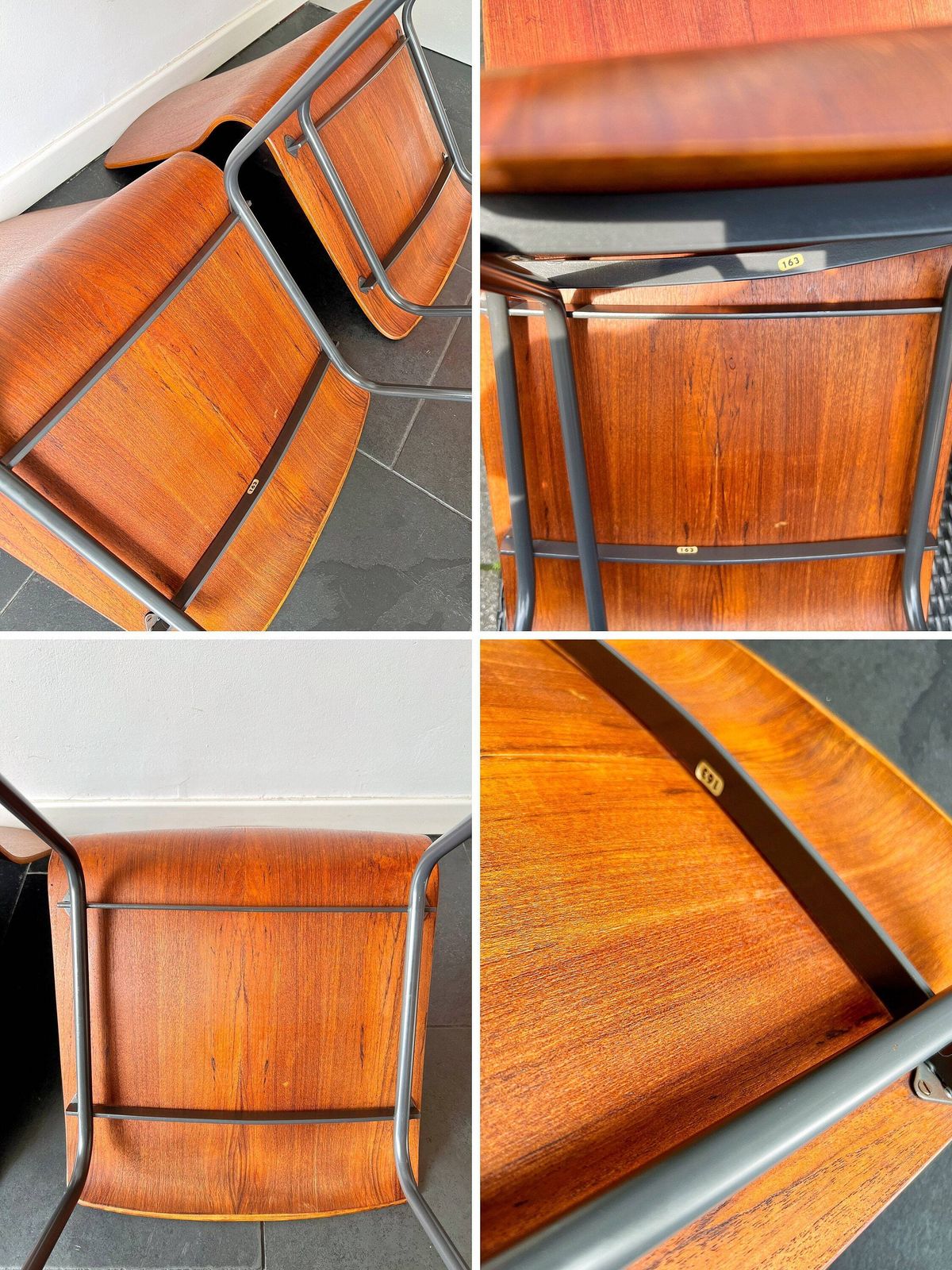 photo for sale Vintage Auping Stoelen 'Euroika' (2 Beschikbaar) — Dutch Design Door Friso Kramer — Teakfineer, Metaal — 1963