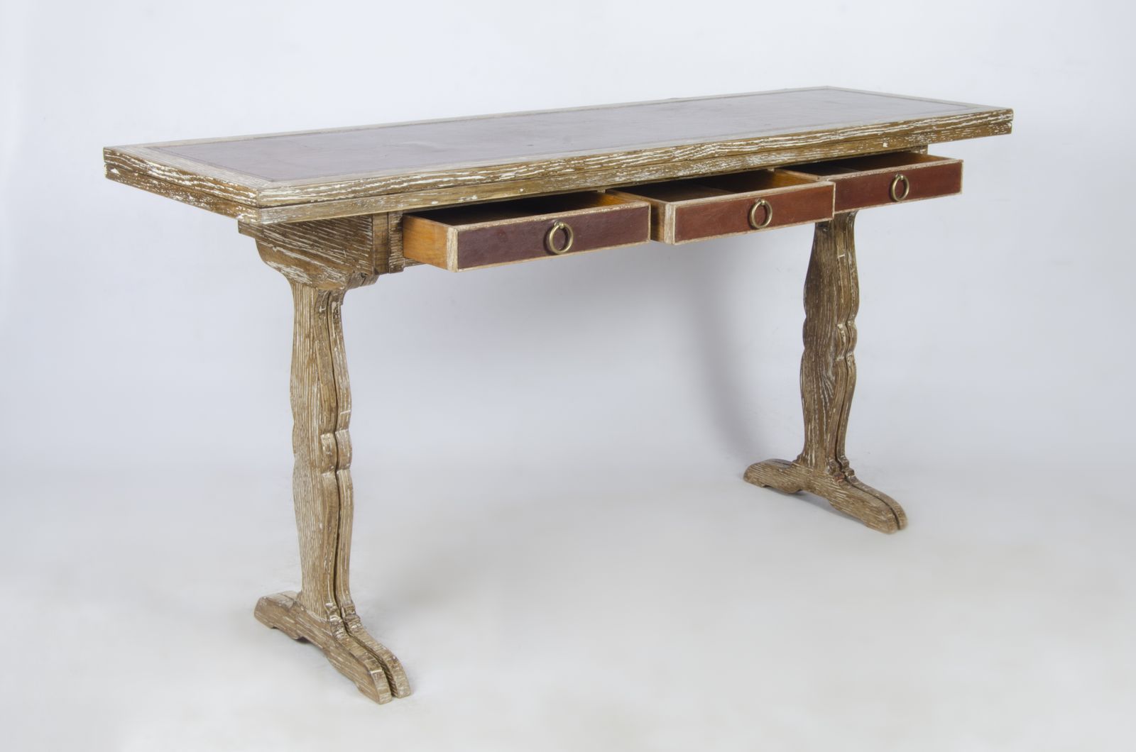 Mid 20th Century Modern Foldable Wood Low Desk With Leather Covered Surface Designed By Jean Michel Frank For Comte S.A., Argentina photo Furniture