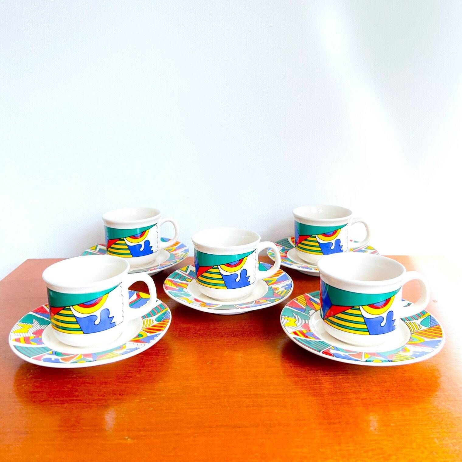Vintage Koffie /Theeservies   Tulowice Polen   Modernistisch Mid Century   Minimalistisch   Abstract   Cubisme photo furniture