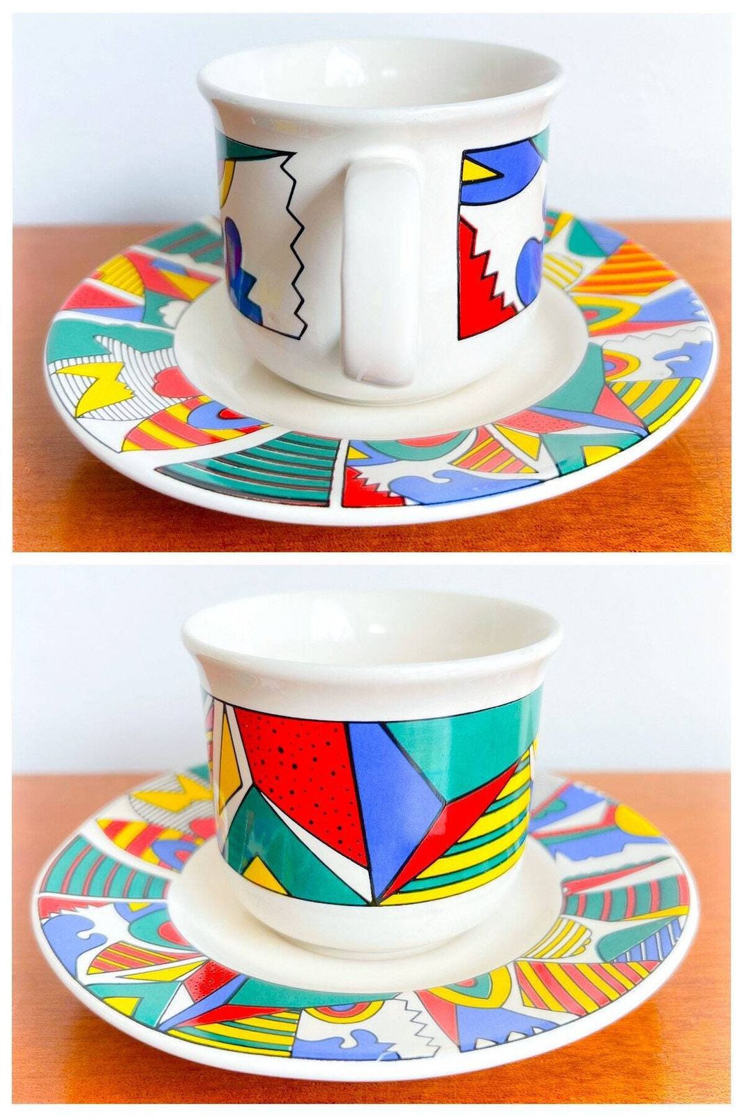 Vintage Koffie /Theeservies   Tulowice Polen   Modernistisch Mid Century   Minimalistisch   Abstract   Cubisme photo 122.0