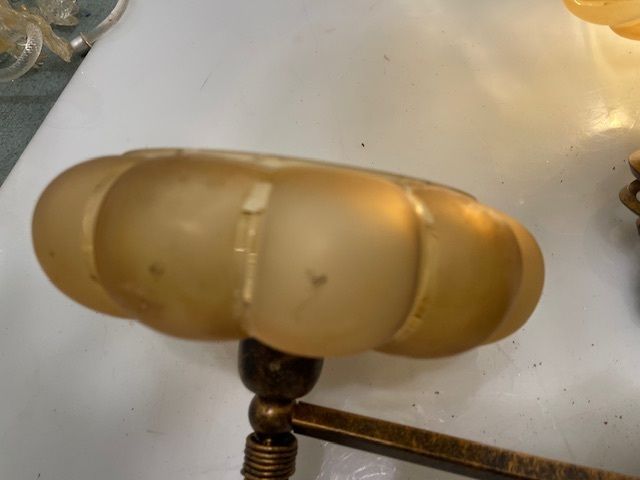 Murano Glass Wrought Iron Sconces Set Of 2 1960’s photo 850.0