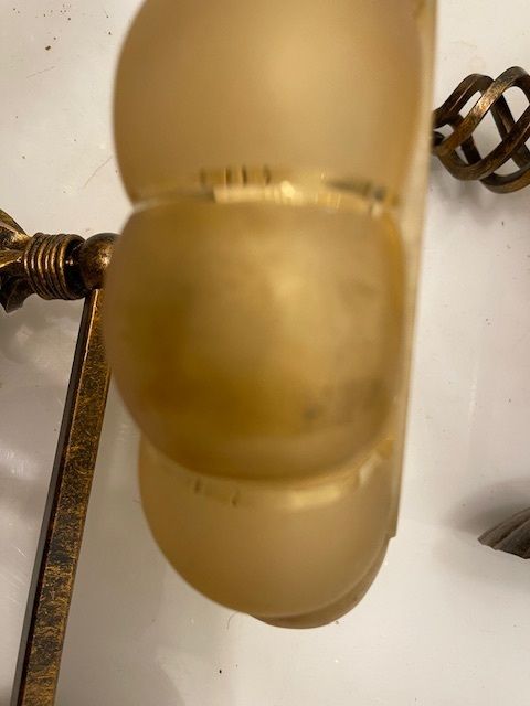 Murano Glass Wrought Iron Sconces Set Of 2 1960’s photo vinterior