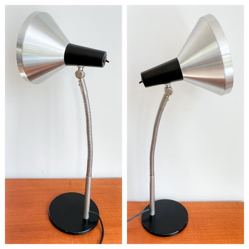 Vintage Hala Zeist Bureaulamp – Dutch Design Door H. Busquet, 1967 – Model 751 – Zwart, Chroom – Mcm – Modern photo Verlichting
