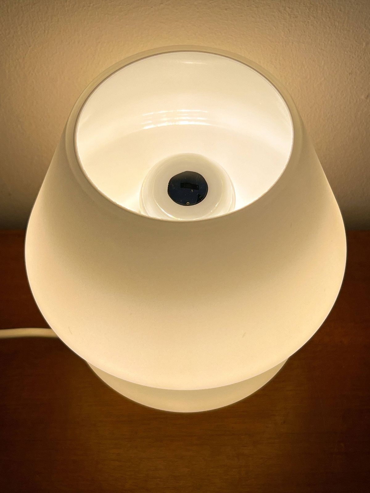 Vintage Paddenstoellamp | Matglas | Tafellamp | Mid Century photo vintage