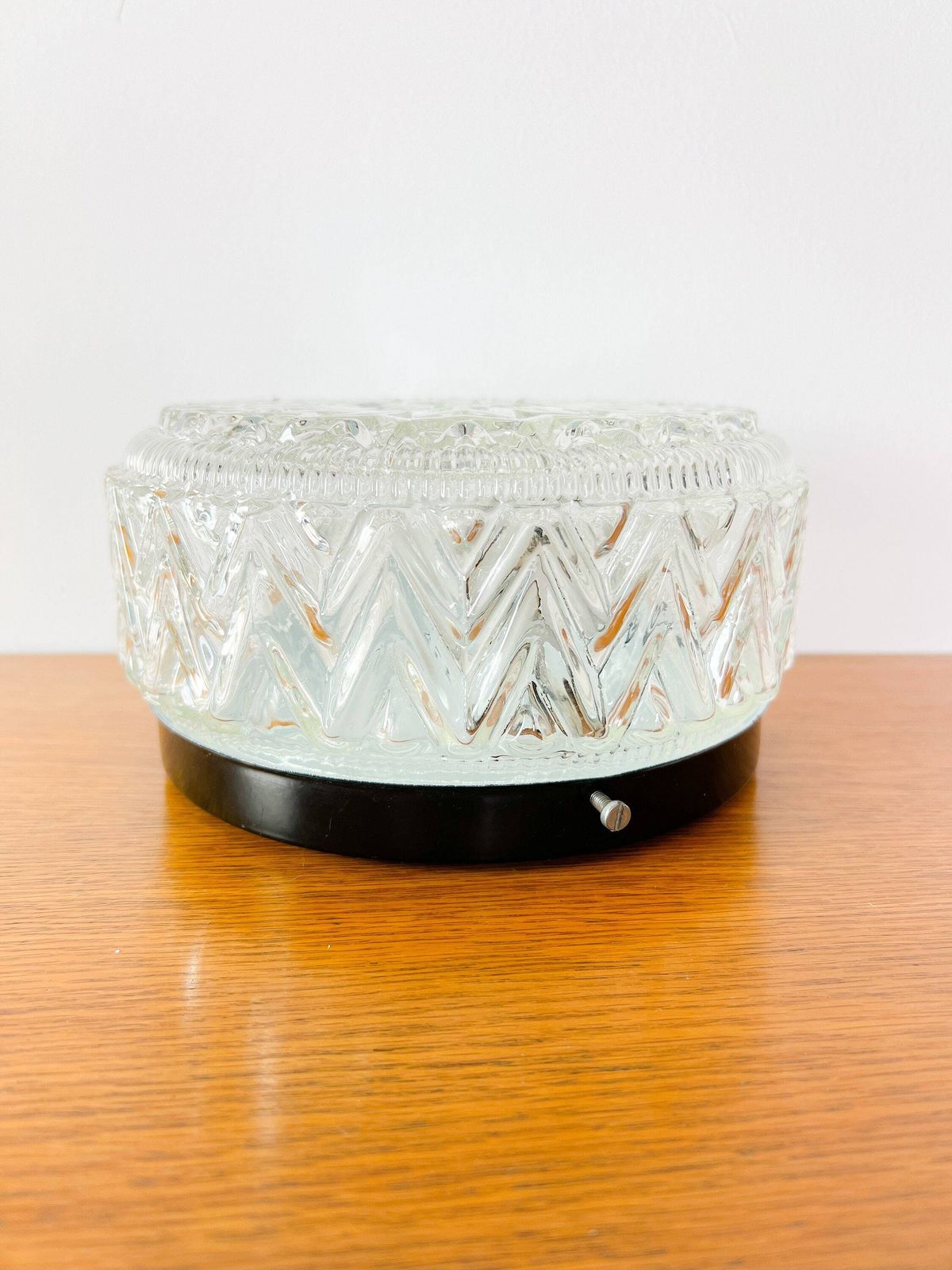 Vintage Mid Century Plafond /Wandlamp | Geslepen Glas, Metaal | Jaren 60/70 photo for sale