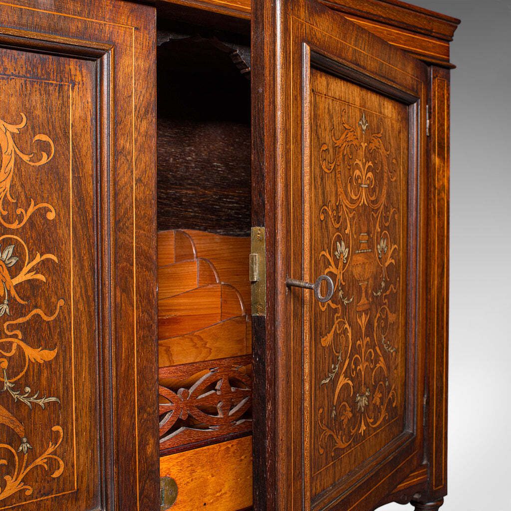 3521.0 Antique Tall Davenport, English, Walnut, Bureau Cabinet, Victorian, Circa 1860 photo