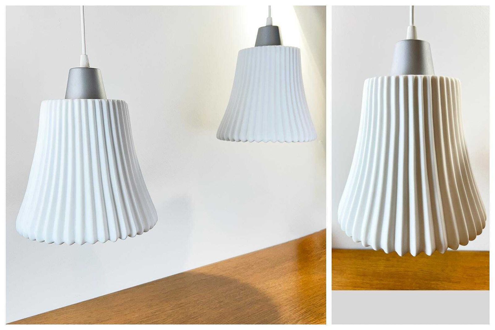 photo furniture Rare Vintage Ikea 'Bista' Pleated Ceiling Lamp   80/90s   Porcelain   Excellent Condition