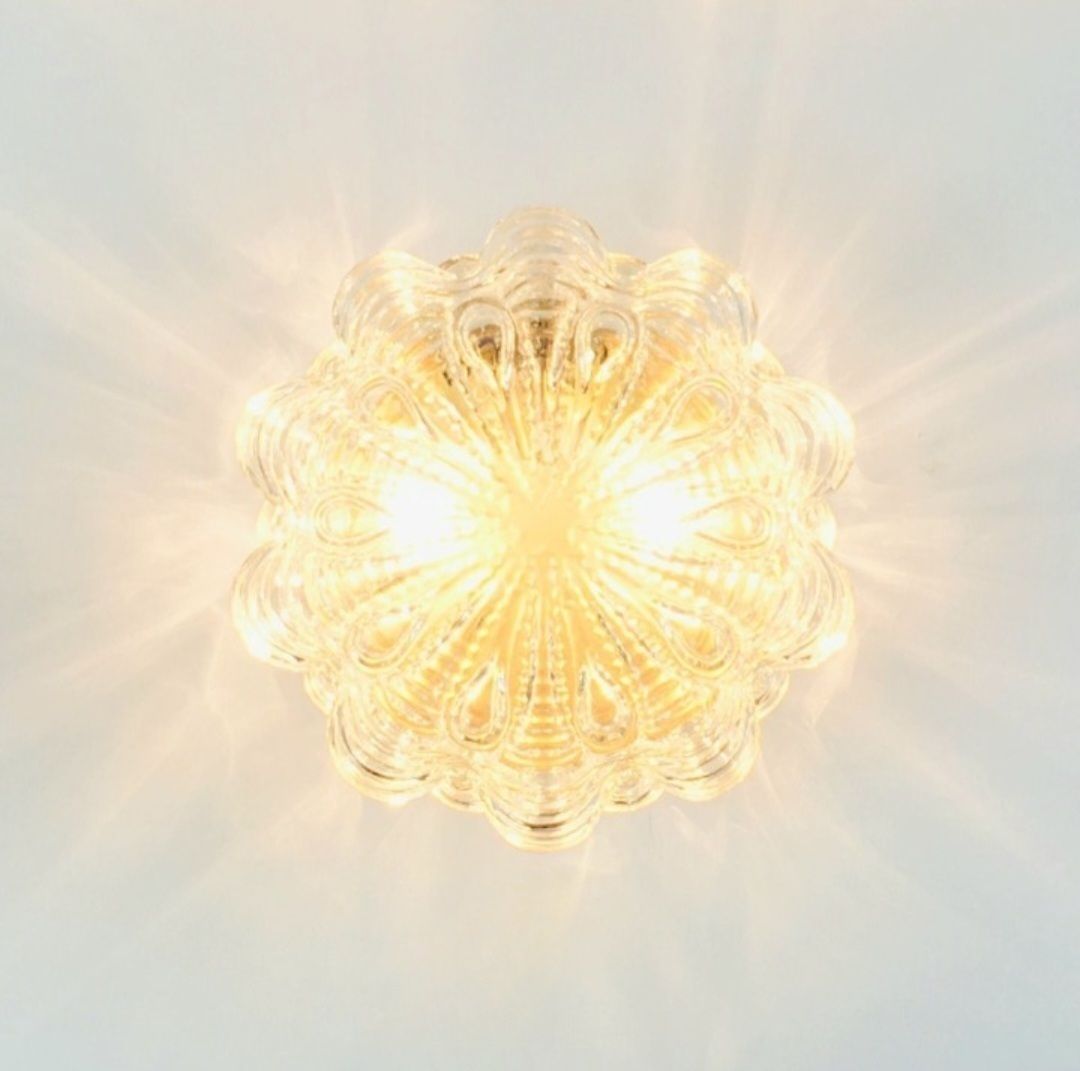 Grote Mid Century Plafondlamp Met Bellenglaswerk En Messing Door Helena Tynell Voor Limburg, Duitsland, Jaren 1960 photo 700.0