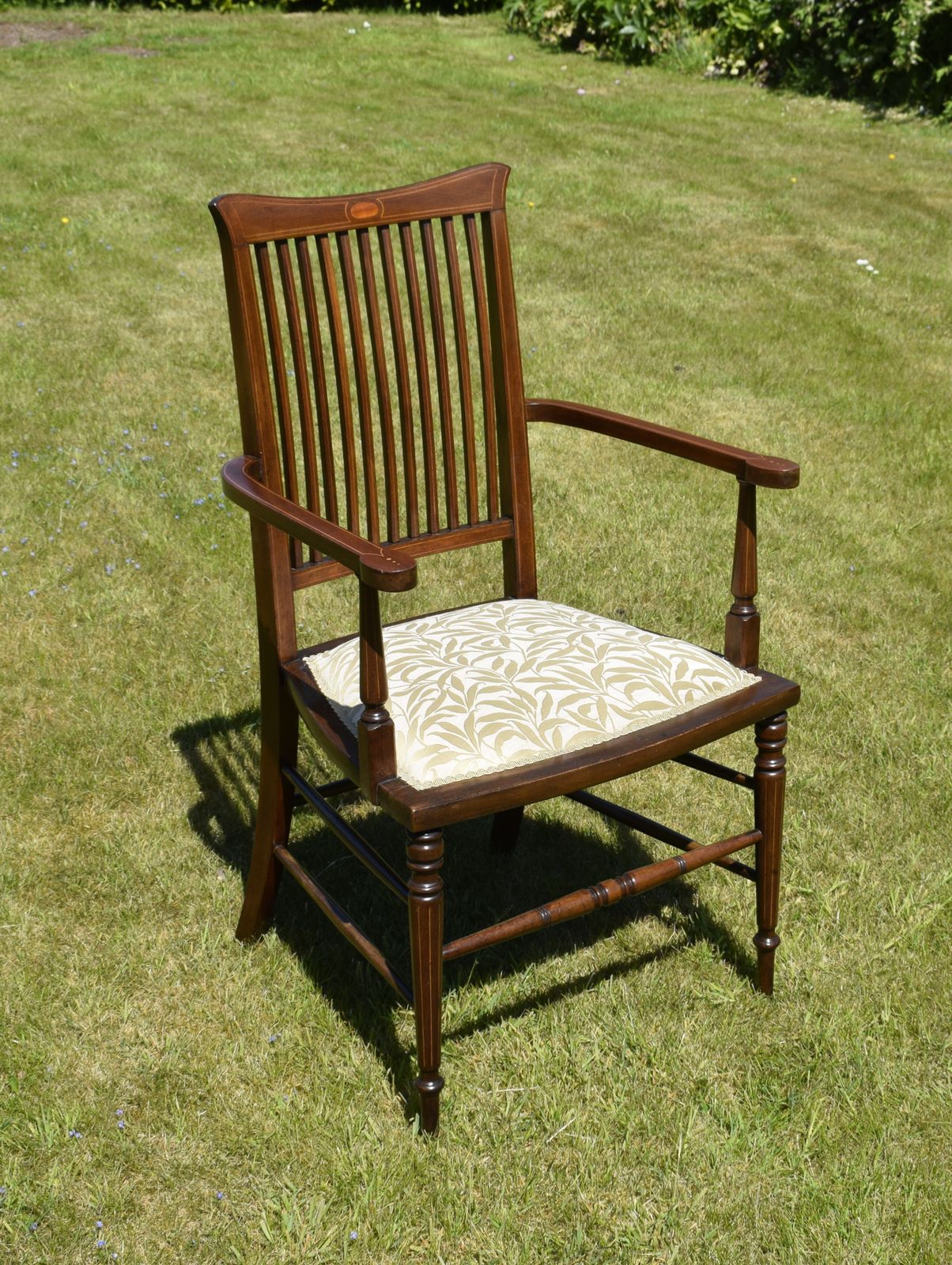 Edwardian Mahogany And Inlaid Armchair