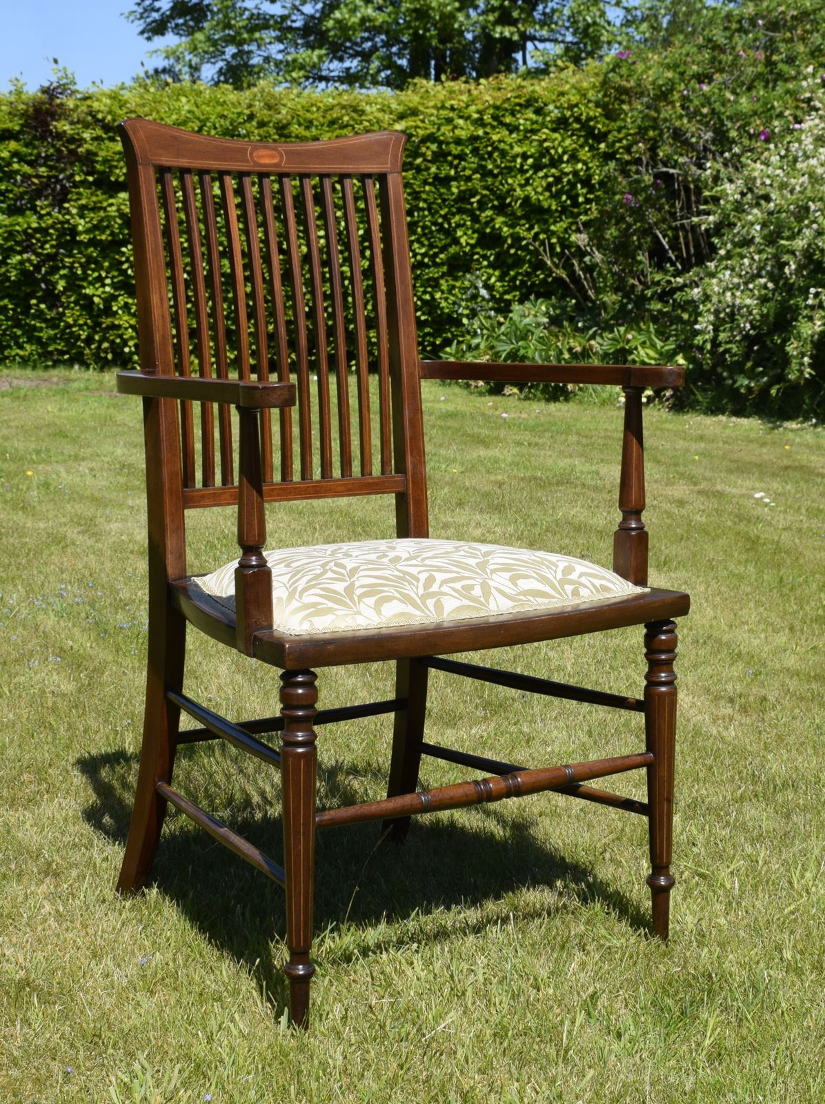 Edwardian Mahogany And Inlaid Armchair photo vinterior