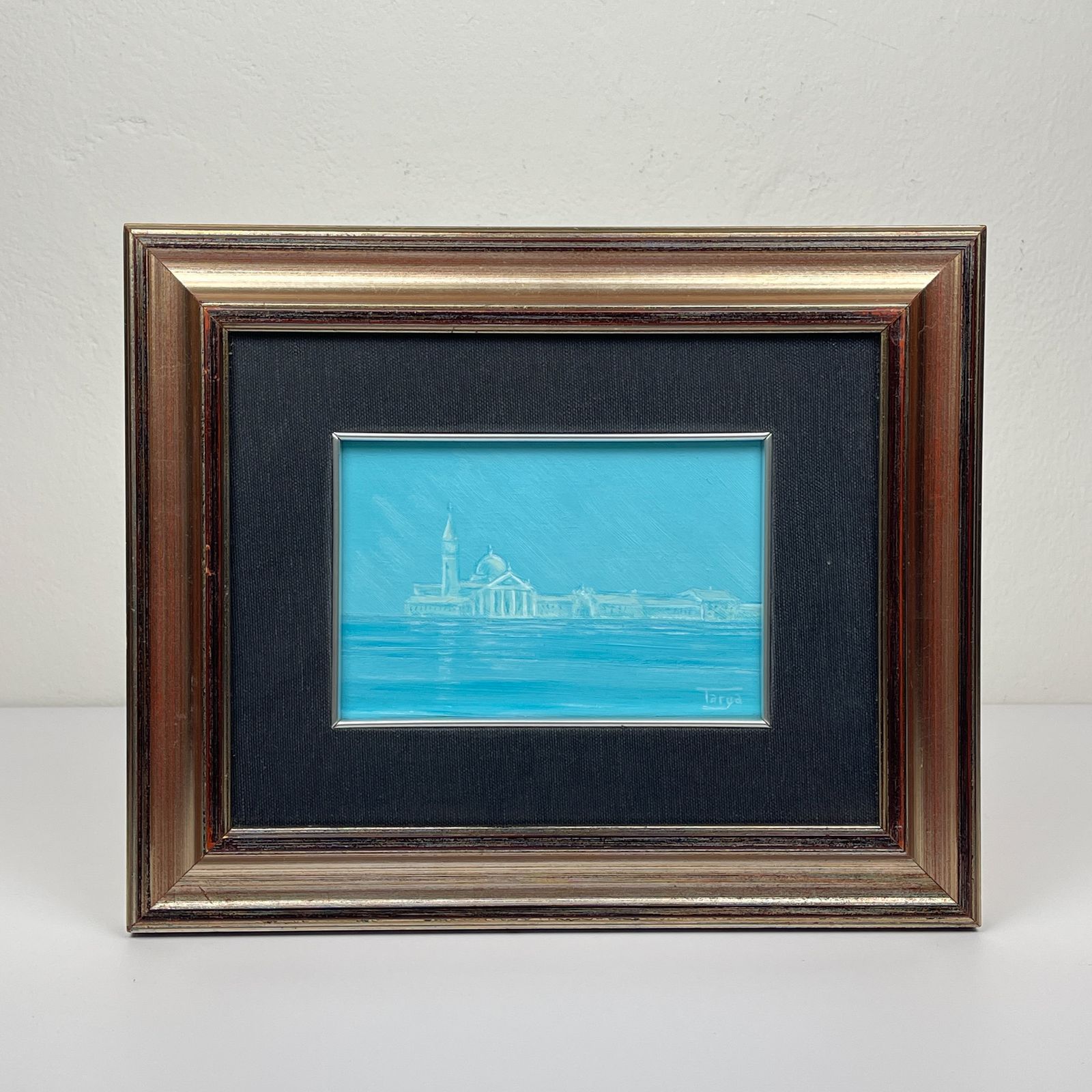 Luigi Targa, Venetian Lagoon In The Heavenly Glare, Padua, Italy, 1970s, Oil On Canvas, Framed