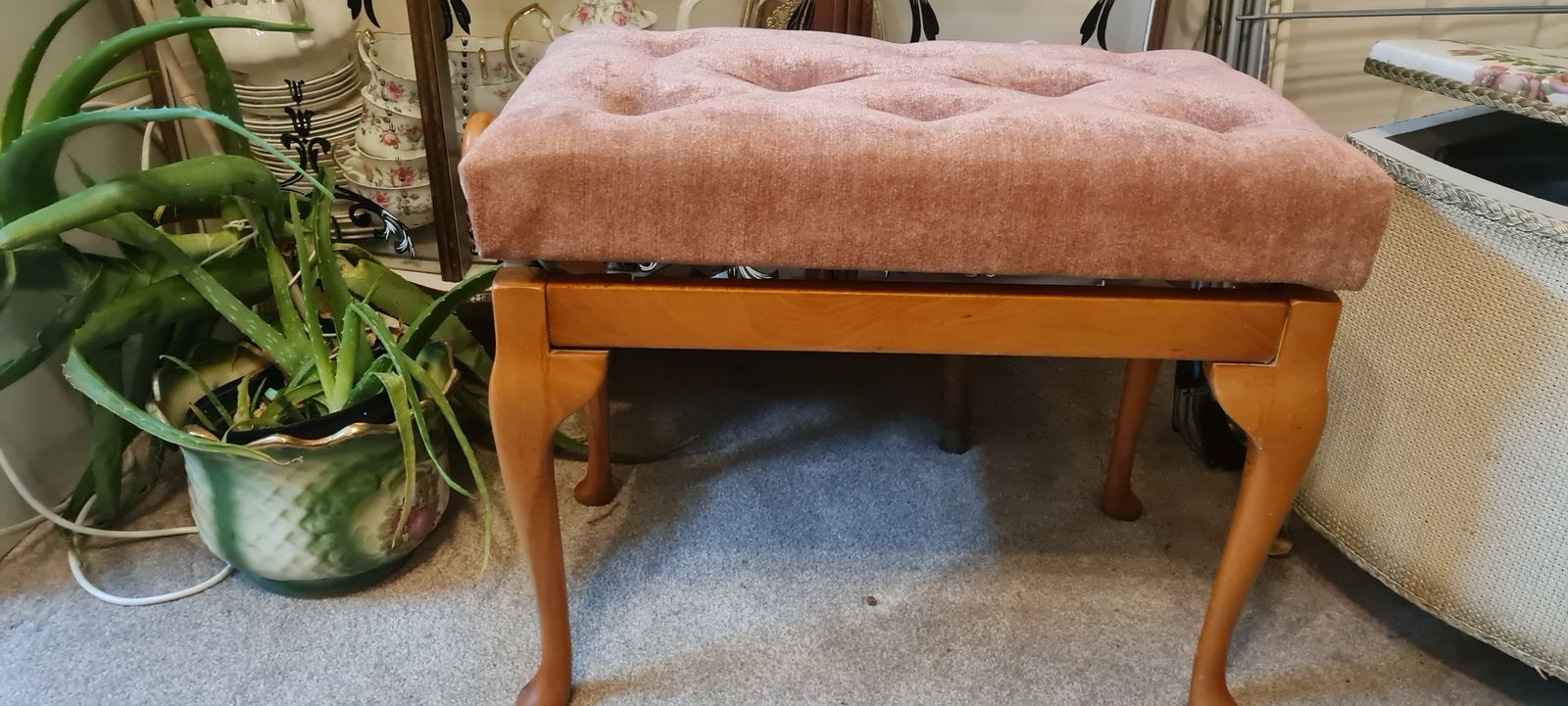 Vintage Bedroom Stool, 19th Century