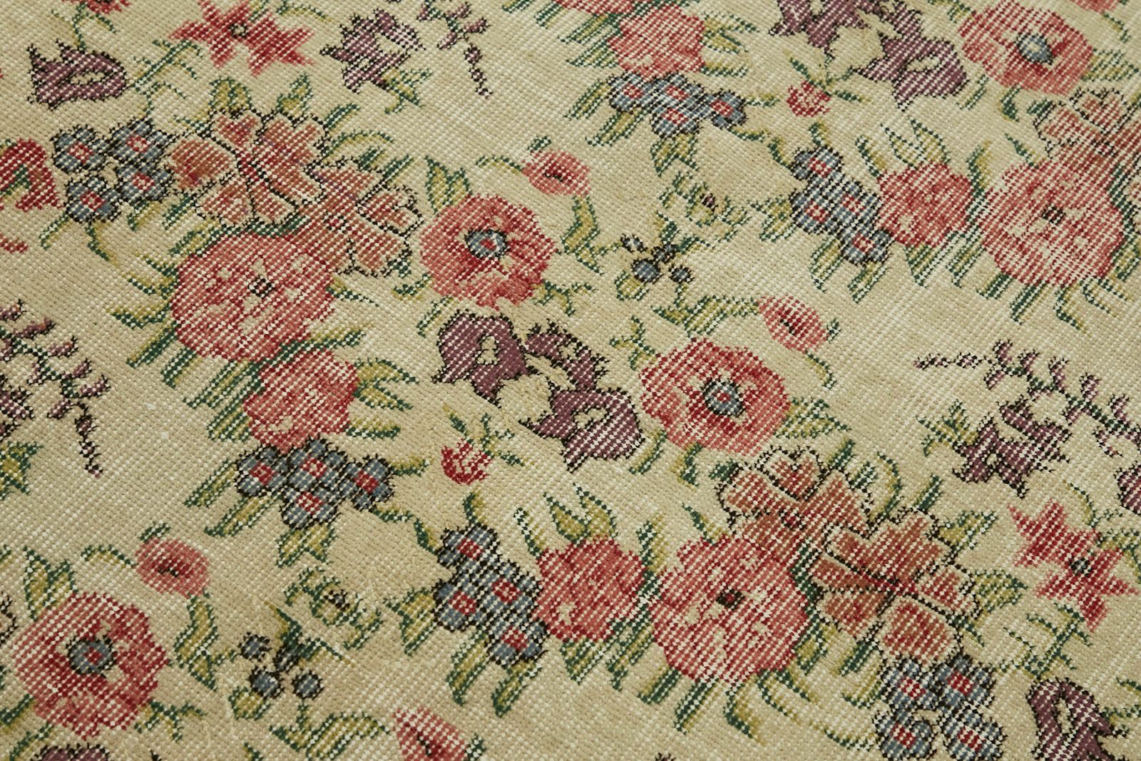 4x7 Beige Turkish Vintage Area Rug   45879 photo 259.0