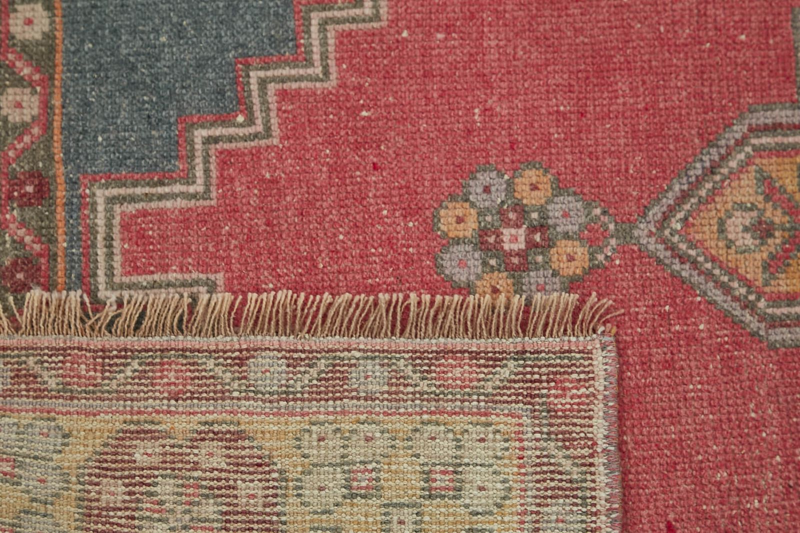Handmade Anatolian Pink Vintage Rug 115 Cm X 219 Cm photo vinterior