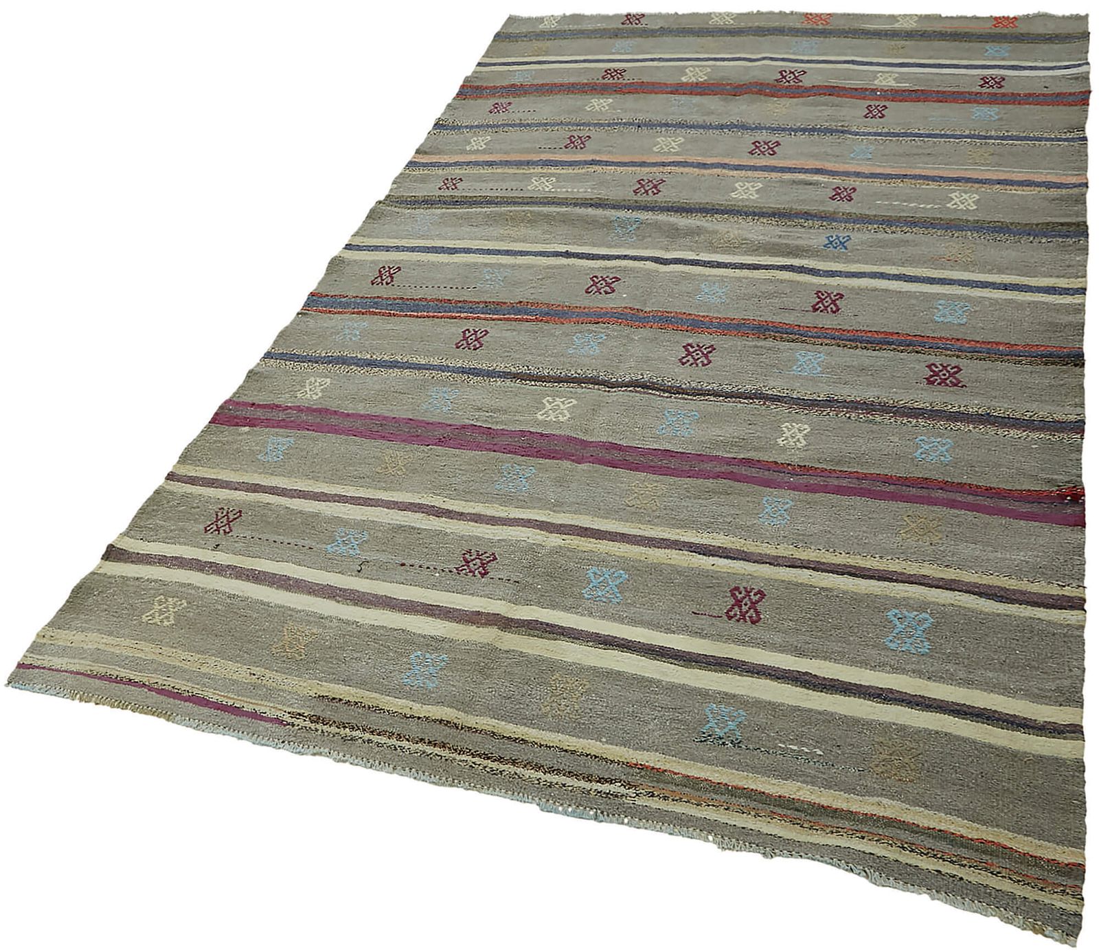 Handmade Multicolor Oriental Kilim Rug 148 Cm X 250 Cm photo for sale