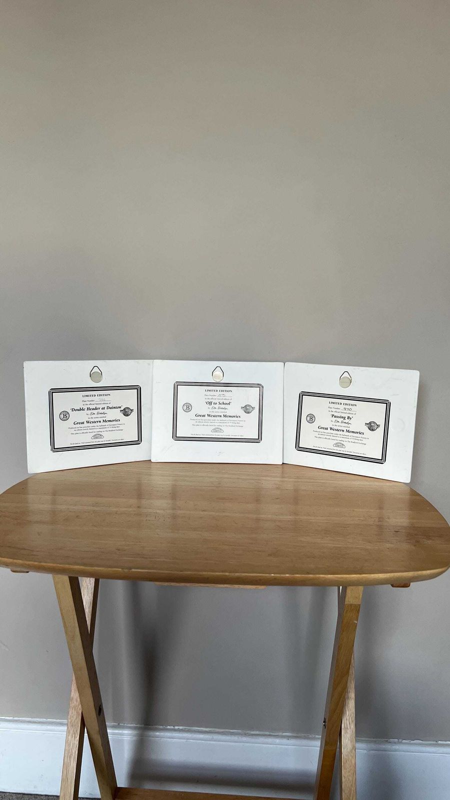 Set Of 3 Limited Edition Ceramic Plates – Great Western Memories Steam Train Series photo 99.0