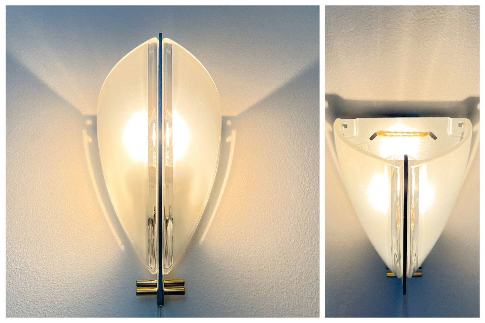 Ernesto Gismondi For Veart (Artemide), Murano Glass Wall Lamp,  2 Available, Vintage, Italian Design, 90s, Mouth Blown photo Lighting