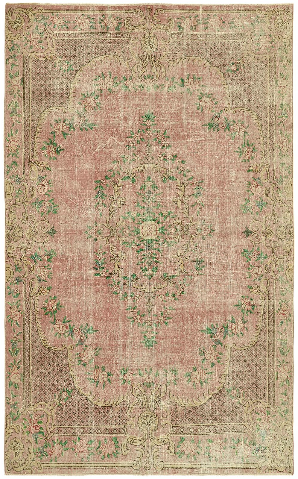 Handmade Beige Turkish Vintage Area Rug 202 Cm X 324 Cm