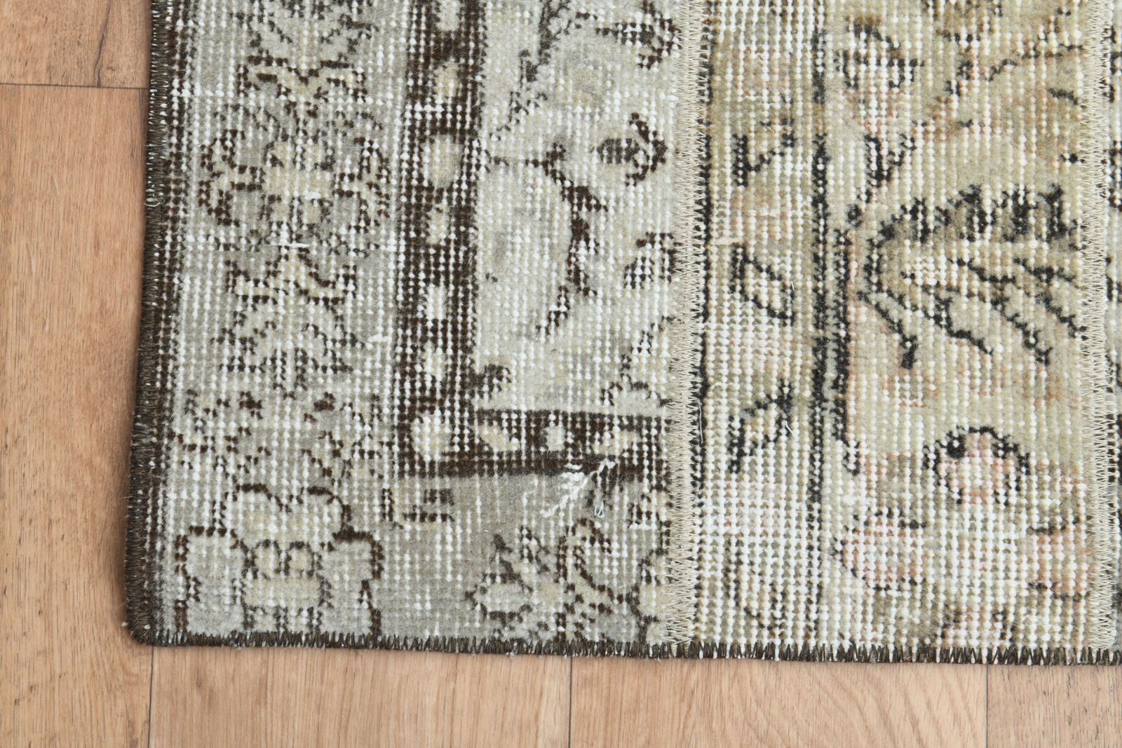 photo furniture 1'8x6'5 Ft, Handmade Turkish Patchwork Short Runner, Washable, Beige Brown Color, Farmhouse Decor, Kitchen Rugs, Stair Decor, Hallway Rug