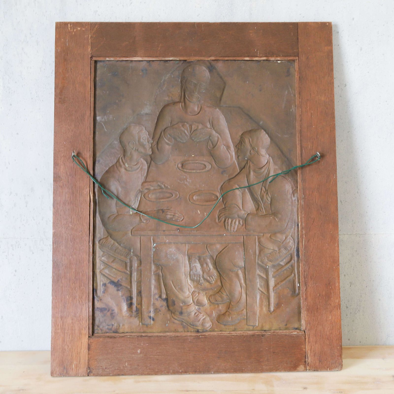 Exquisite Early 20th Century Brass Relief By J. Gillain: Tribute To Christ & Communion photo for sale