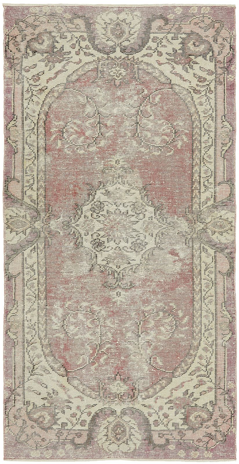 3x7 Beige Turkish Vintage Area Rug   45864