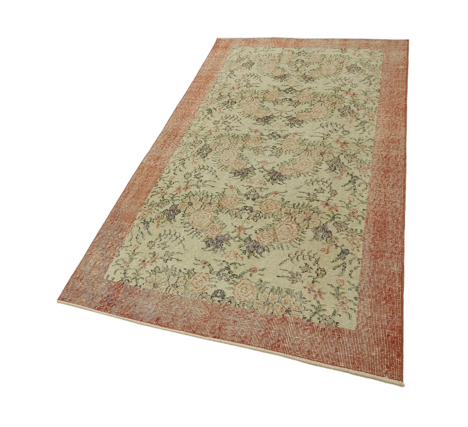 Handmade Beige Turkish Vintage Area Rug 110 Cm X 200 Cm photo for sale