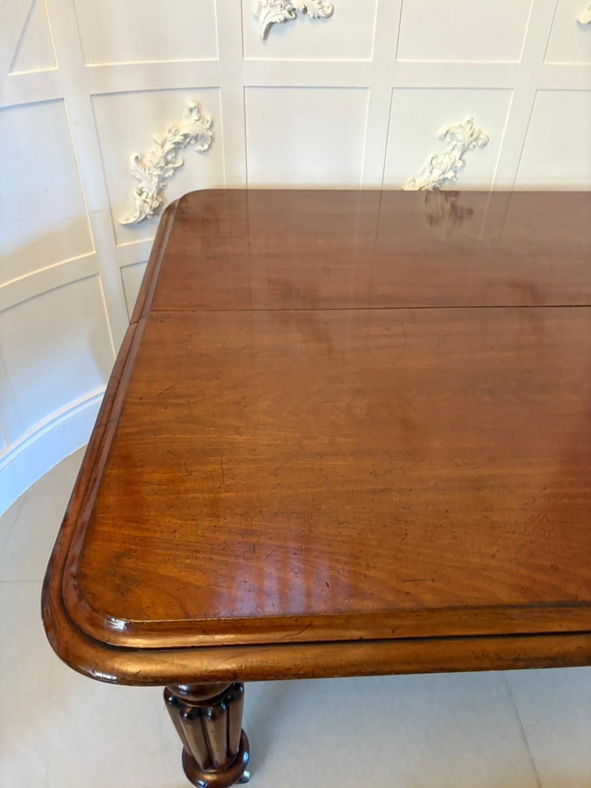 photo furniture Antique Quality Mahogany 10/12 Seater Extending Dining Table