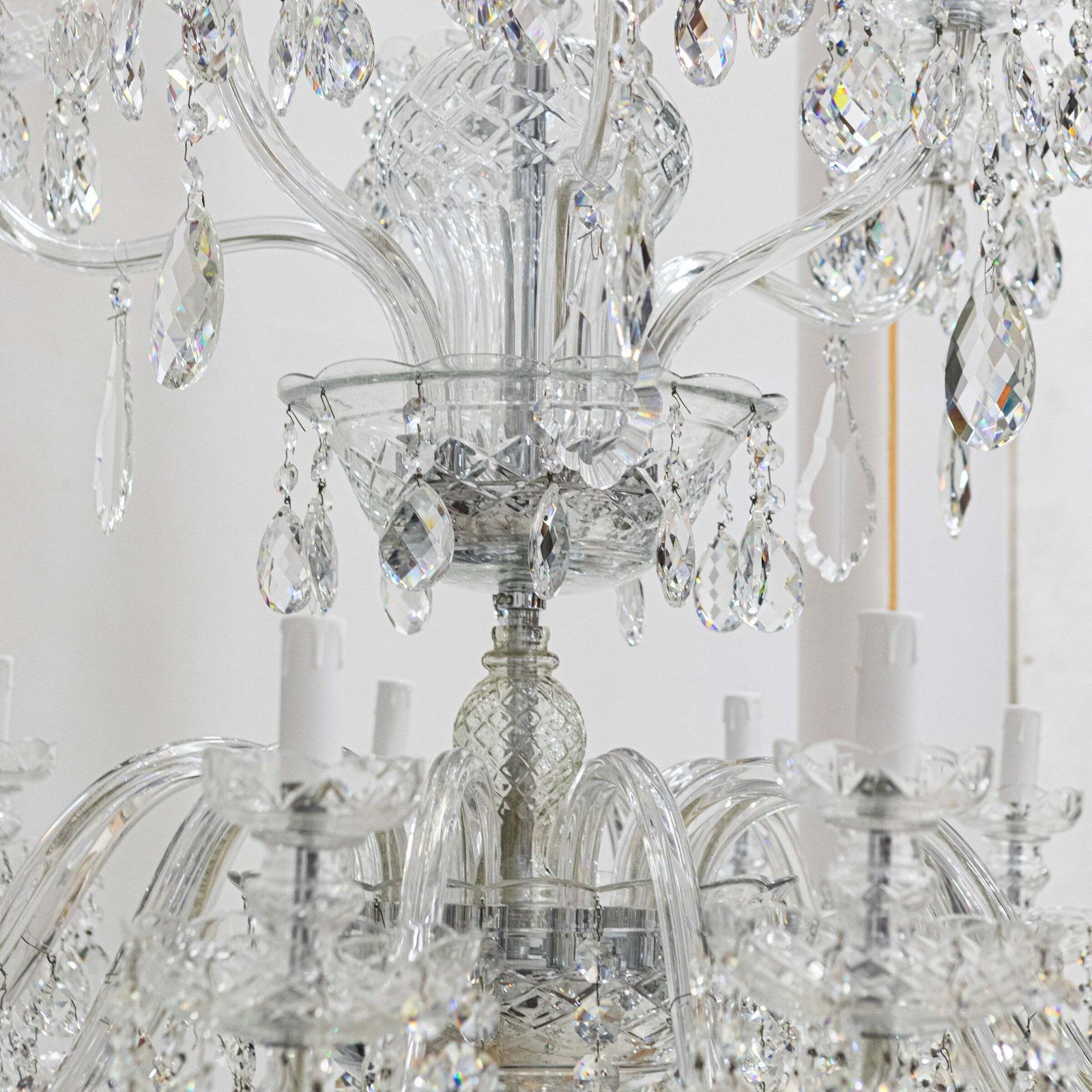 Spectacular Extra Large Lead Crystal Chandelier 5'7'' Tall photo Lighting