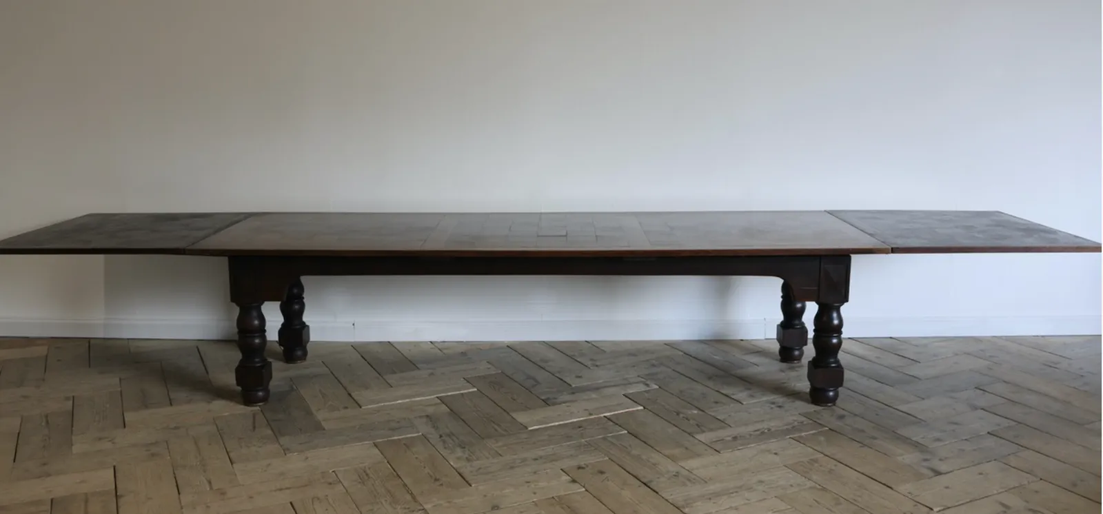 Extremely Large Early 20th Century French Parquetry Double Extending Dining Table photo for sale