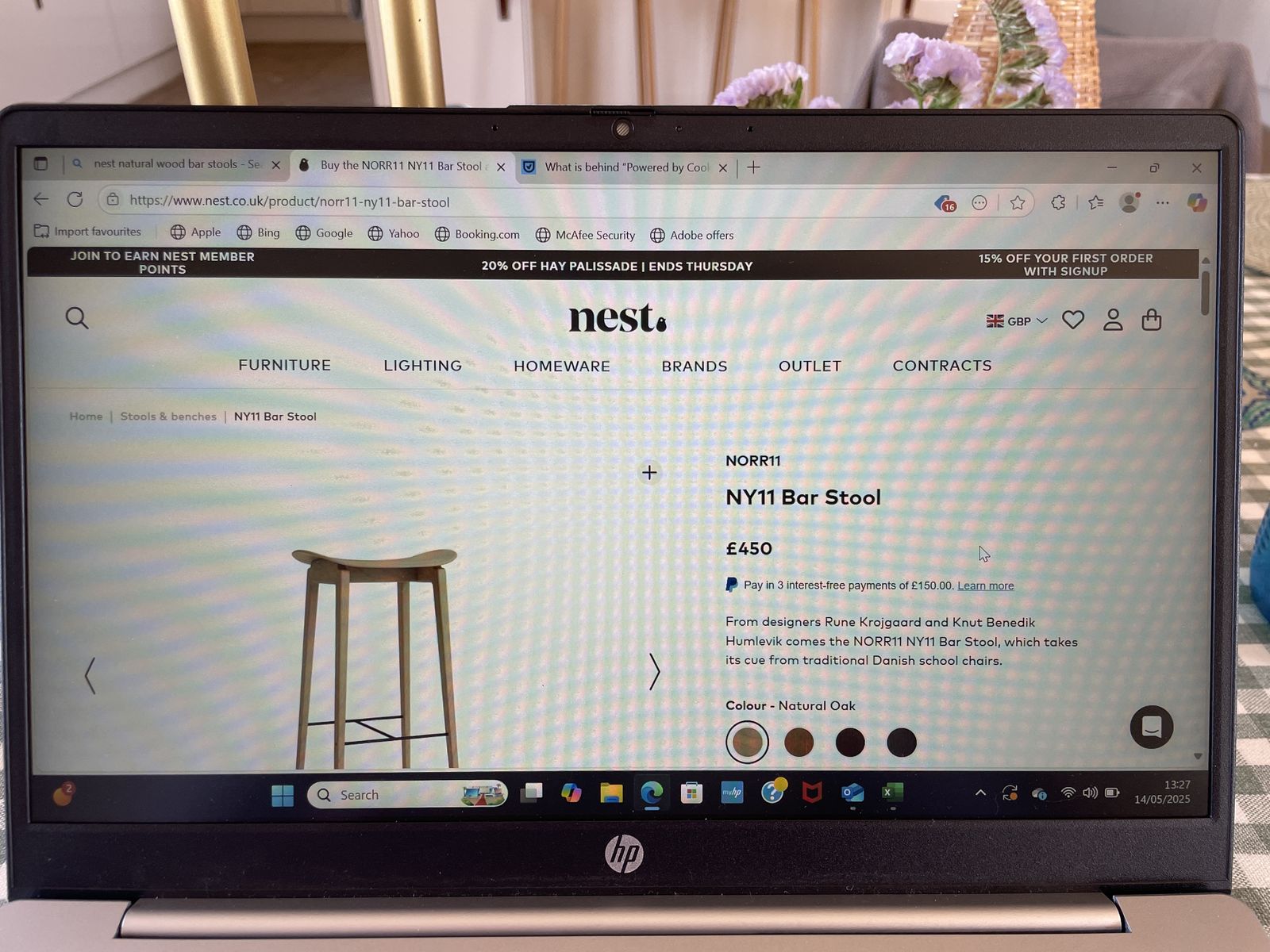 2 X Nest Natural Wood Bar Stools photo Furniture