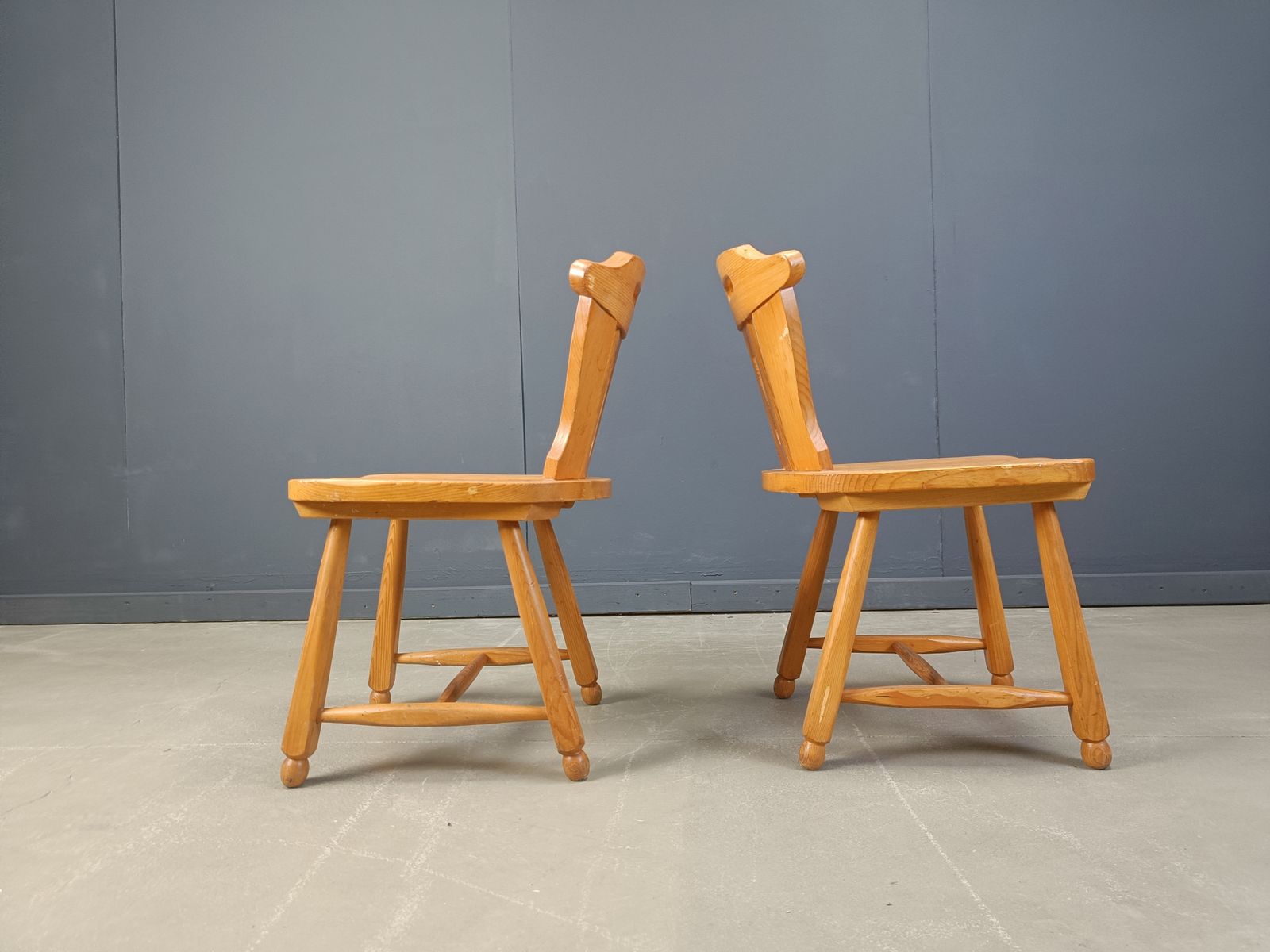 Mid Century Brutalist Dining Chairs, 1960s Set Of 4 photo vintage