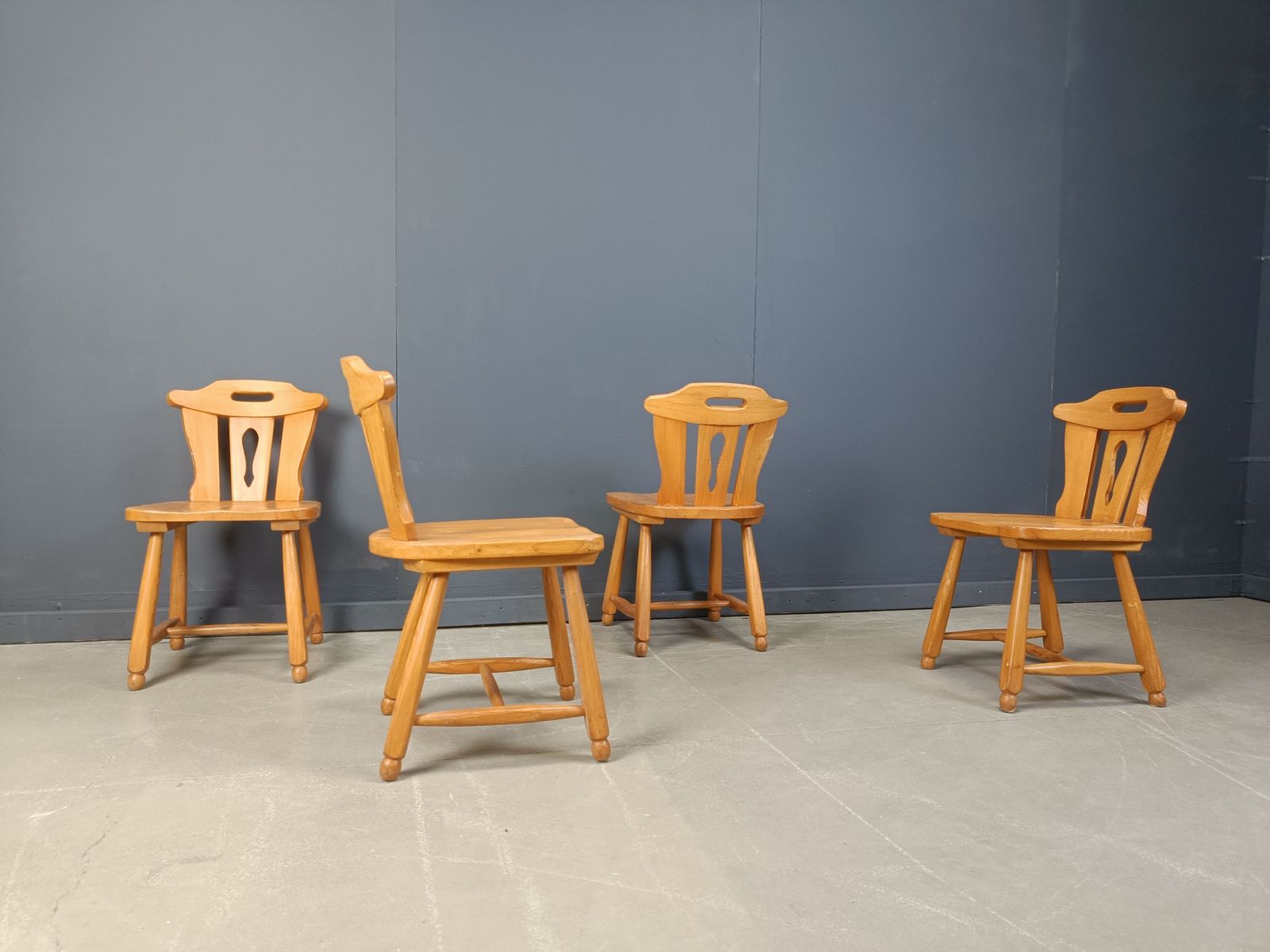 Mid Century Brutalist Dining Chairs, 1960s Set Of 4