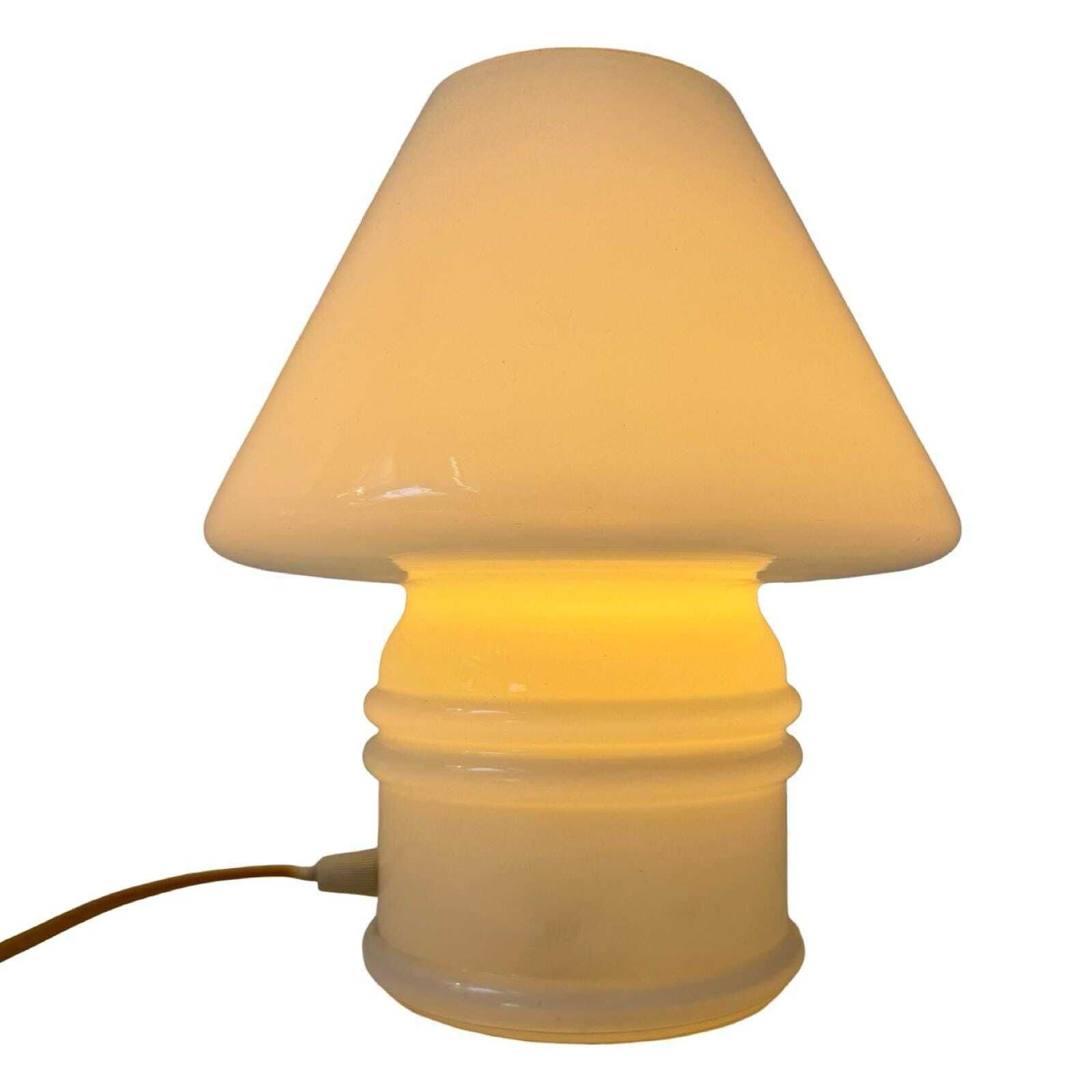 Massive, Belgium   Glass Mushroom Lamp Xl   1980's   White, Frosted Glass
