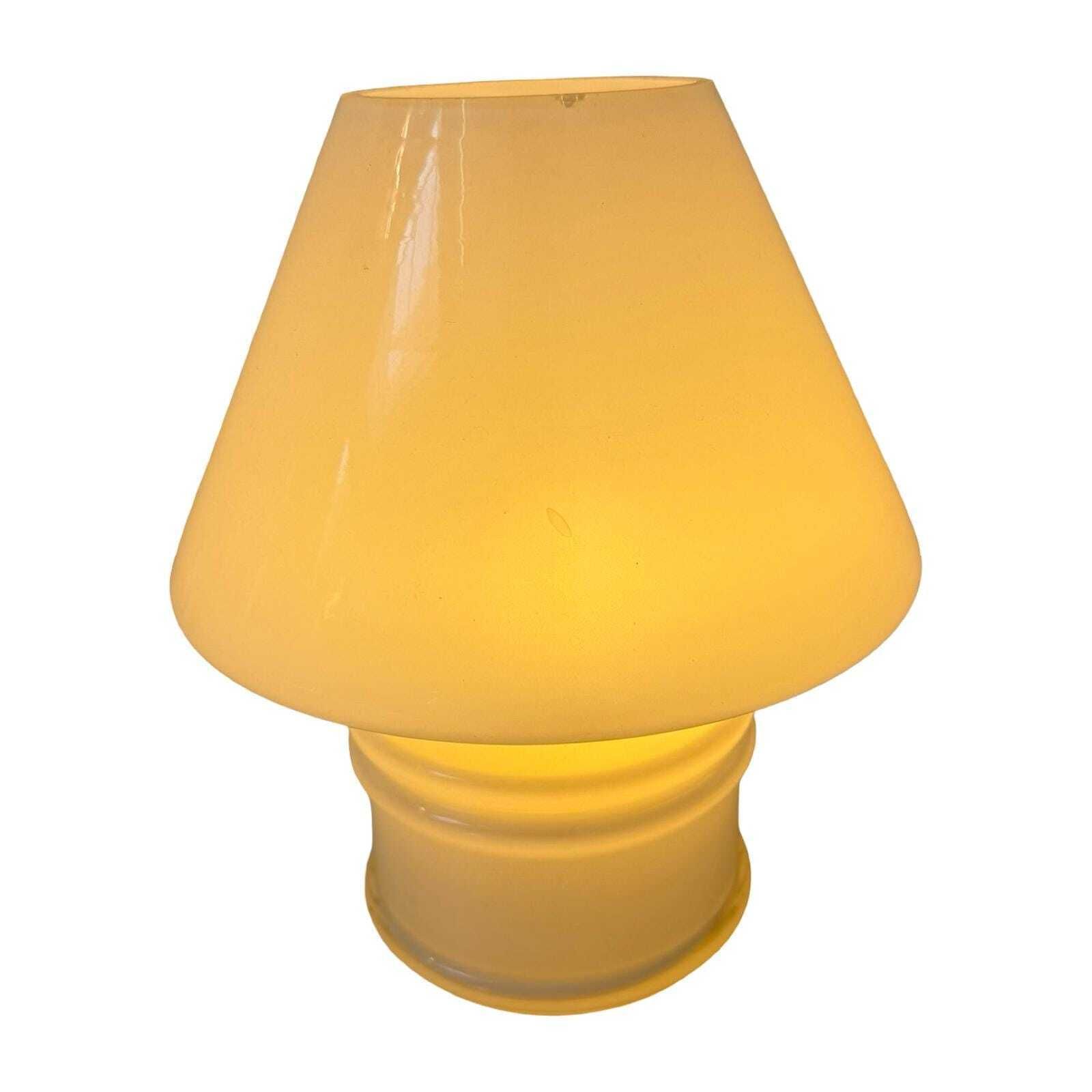 Massive, Belgium   Glass Mushroom Lamp Xl   1980's   White, Frosted Glass photo for sale