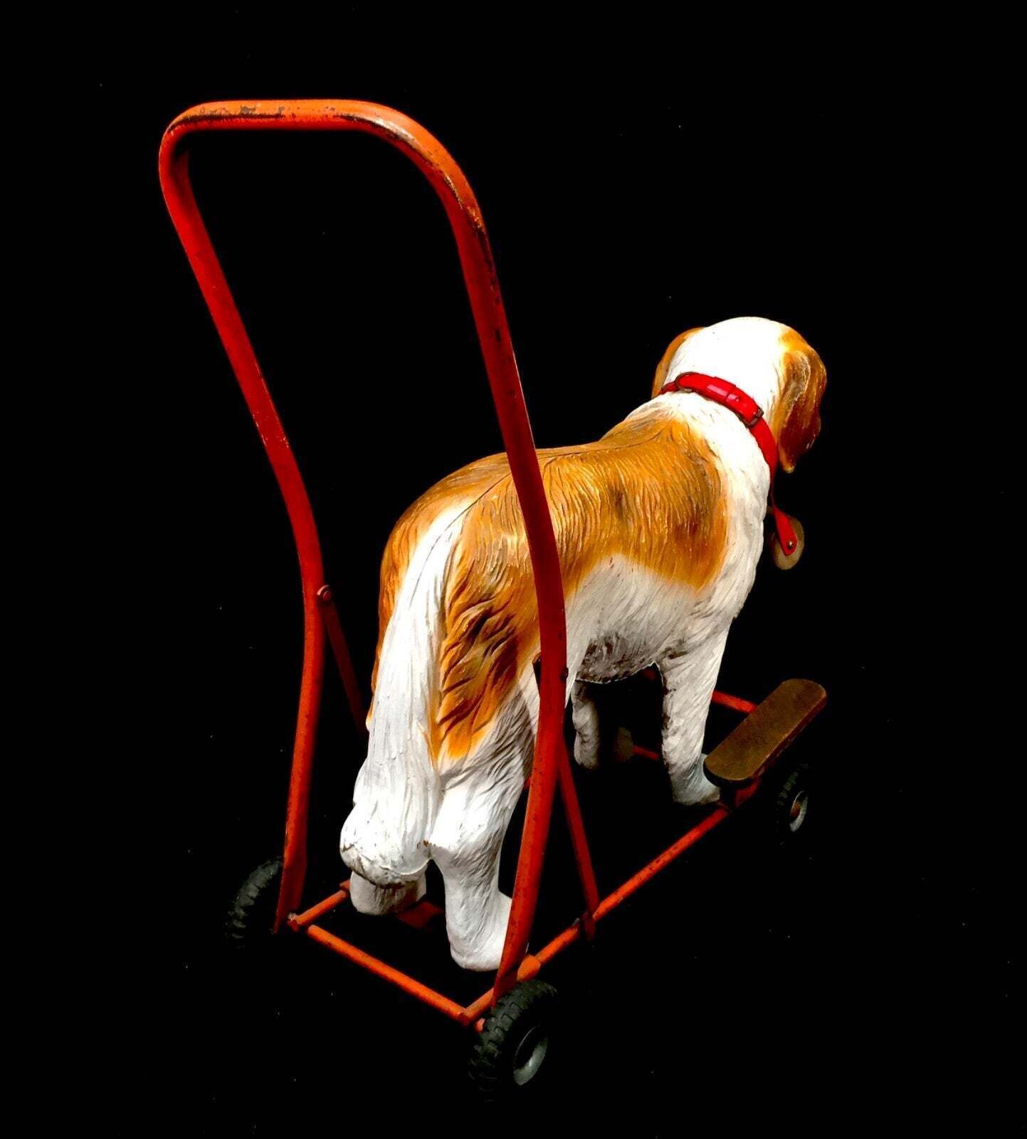Antique 1950s Tri Rang Push Along / Ride On Childs St Bernard Toy / Game Vintage photo buy
