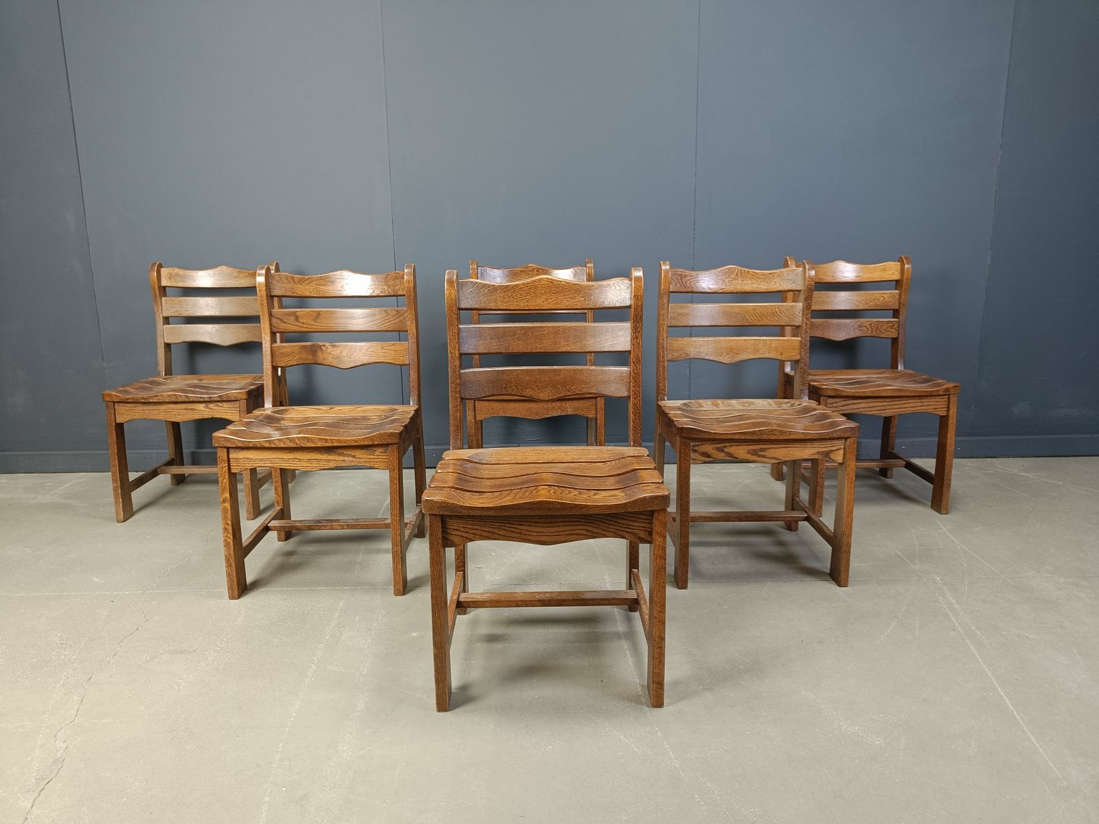 Vintage Brutalist Dining Chairs, Set Of 6   1960s