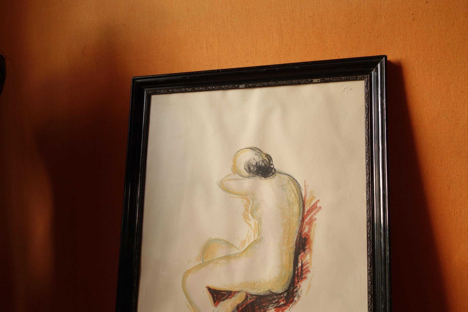 Original Nude Pastel Drawing Sketch – Artist Wall Art Decor photo for sale