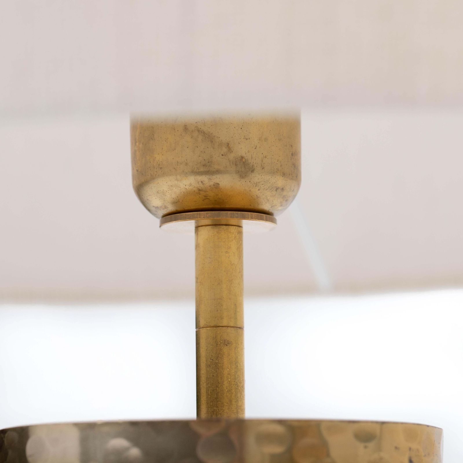 photo furniture Pair Of Mid Century Turned Brass Table Lamps Silk Shade By Luciano Frigerio 1960
