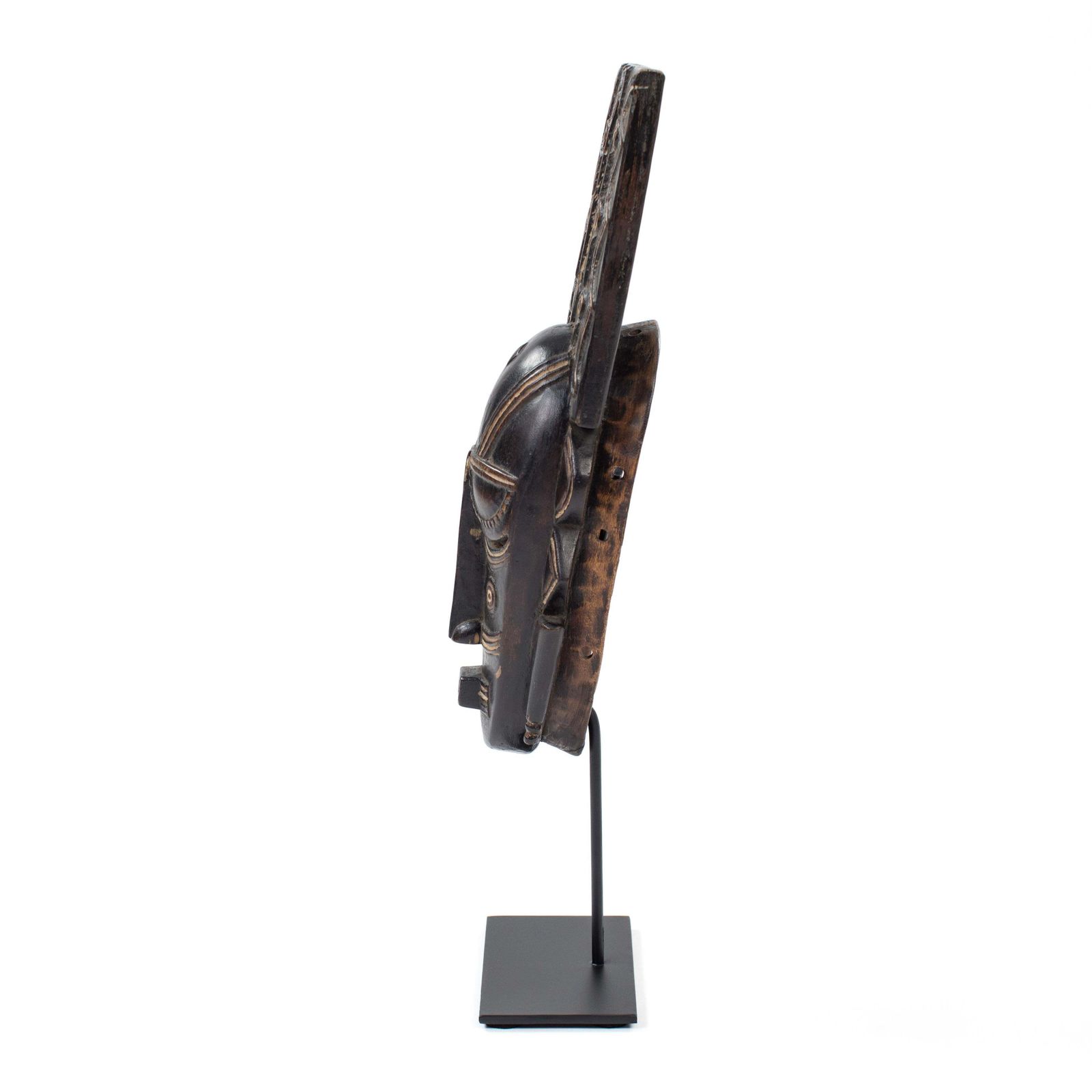 Africain Wooden Ligbi Mask Protruding Plate On The Head, Ivory Coast 1980s photo Home Decor