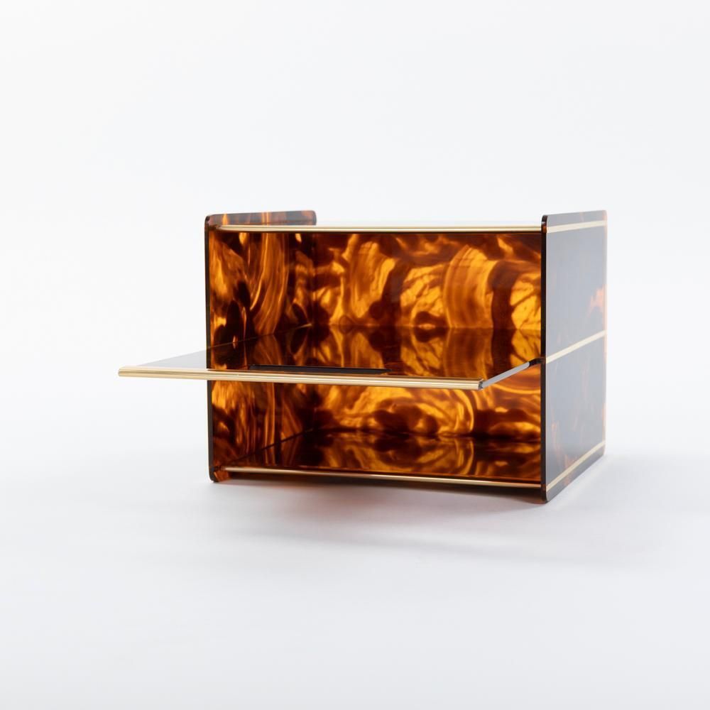 French Elegante Mid Century Lucite Brass Magazine Rack By Maison Dior 1970s photo 839.0