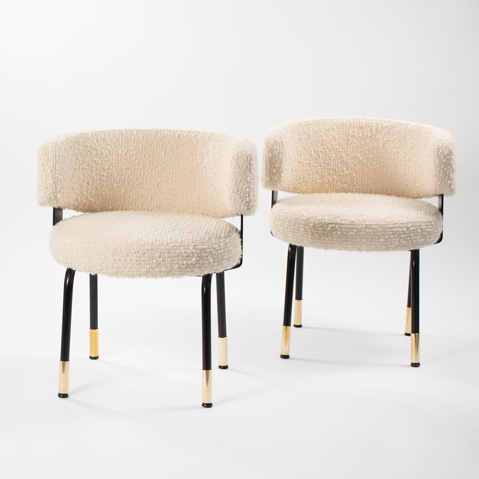 Pair Of Extravagant Formanova Armchairs Covered With Bouclé Fabric Italy 1970s photo furniture