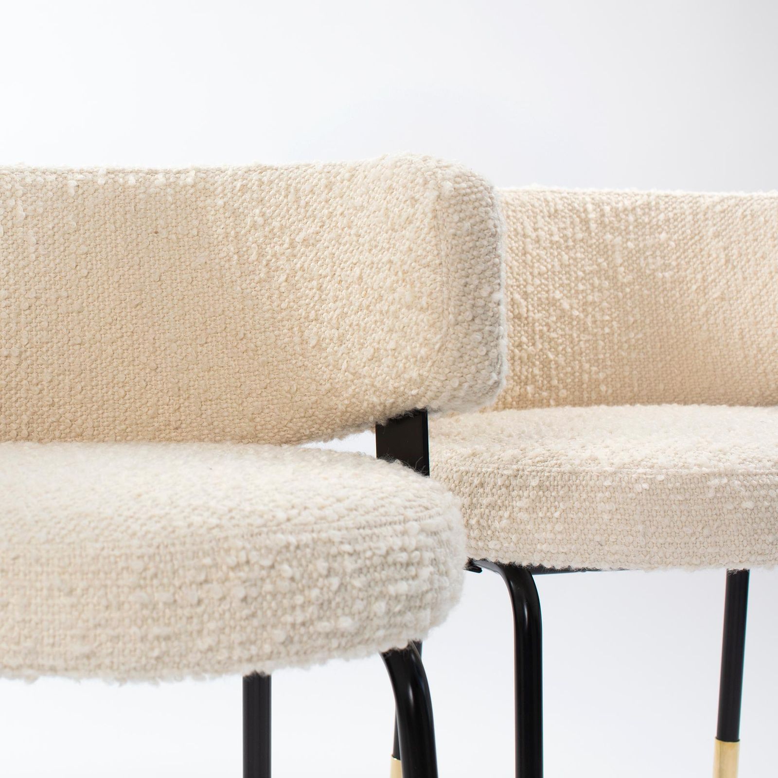 Pair Of Extravagant Formanova Armchairs Covered With Bouclé Fabric Italy 1970s photo Furniture