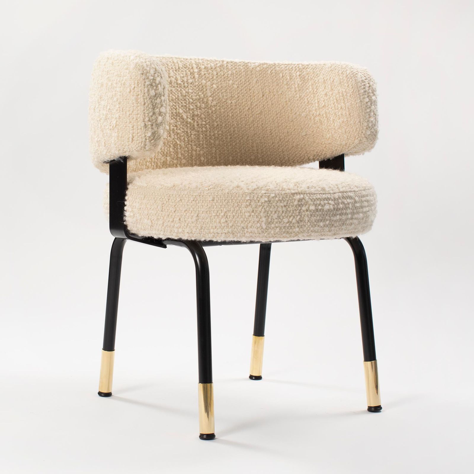 Pair Of Extravagant Formanova Armchairs Covered With Bouclé Fabric Italy 1970s photo vintage