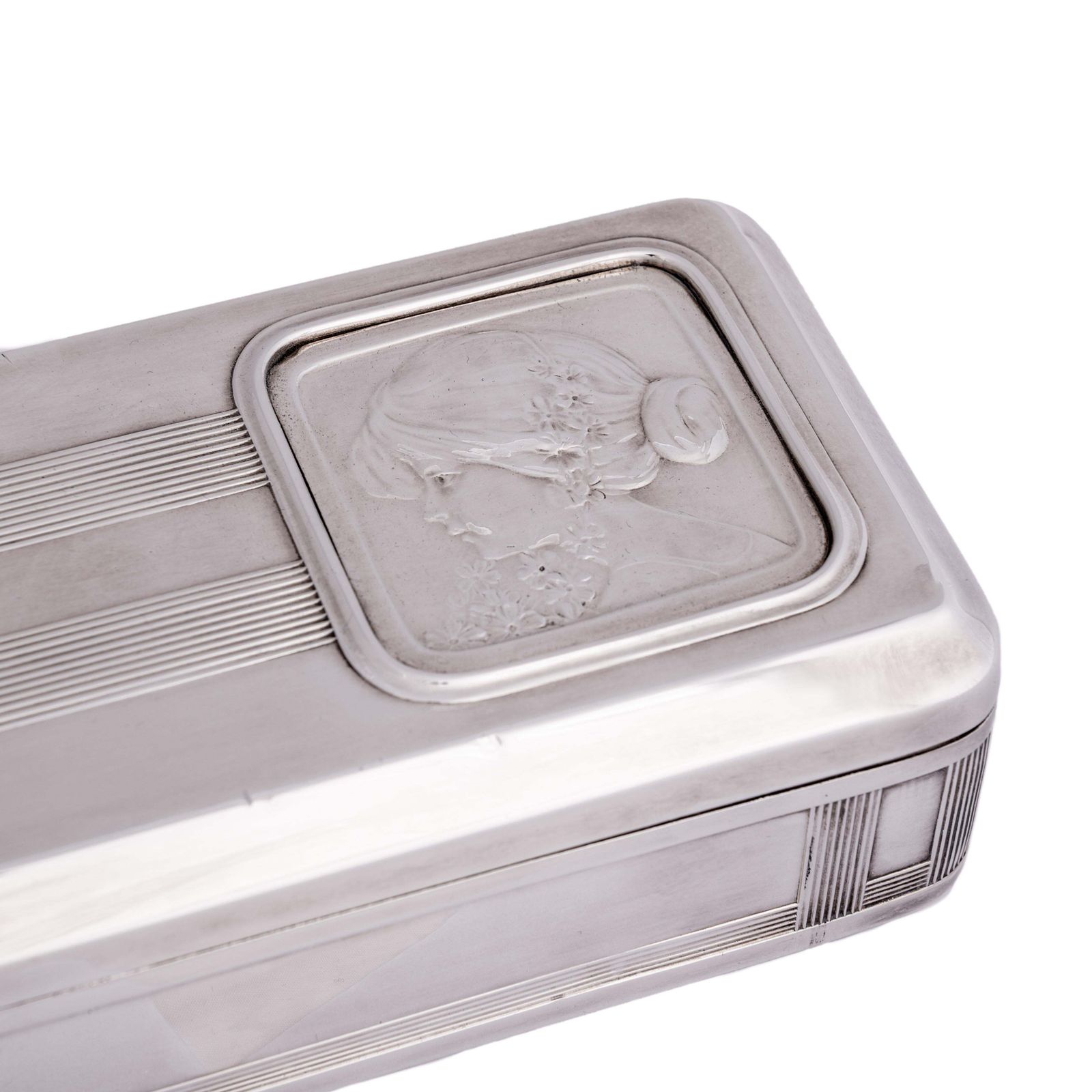 Large Art Nouveau Silver Jewelry Box France 1900 1910 photo 1884.0