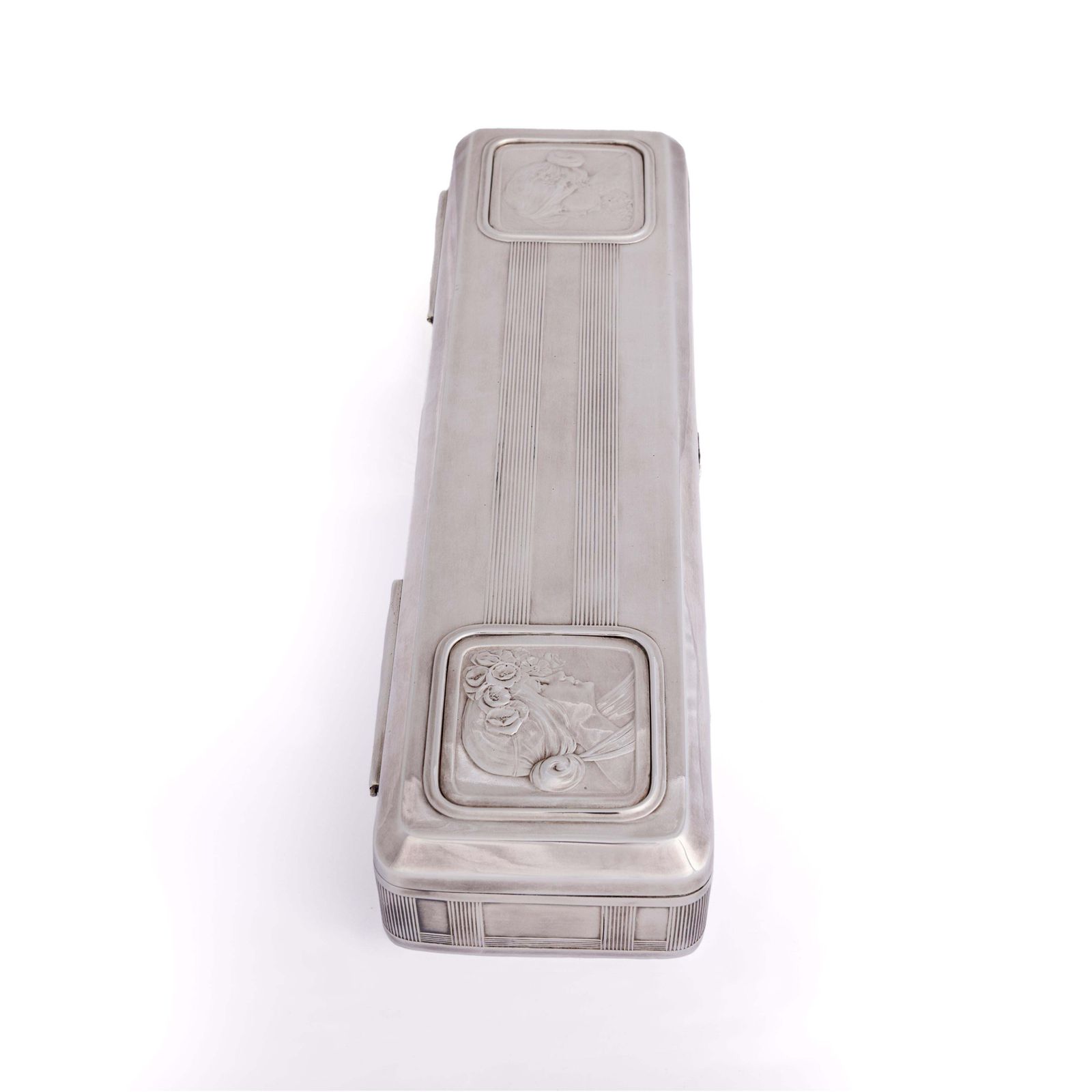 Large Art Nouveau Silver Jewelry Box France 1900 1910 photo buy