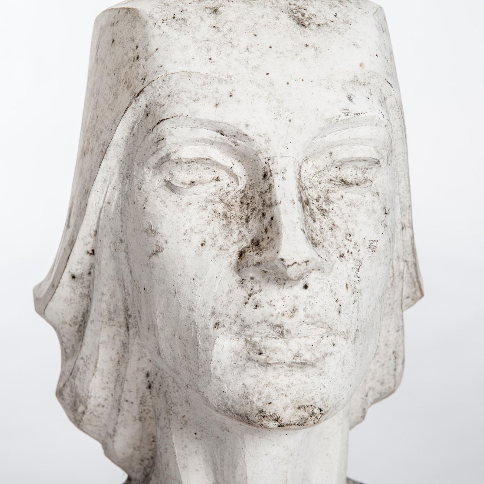 Modern Spanish White Plaster Female Bust Sculpture By Lucita Latorre, 1991 photo furniture