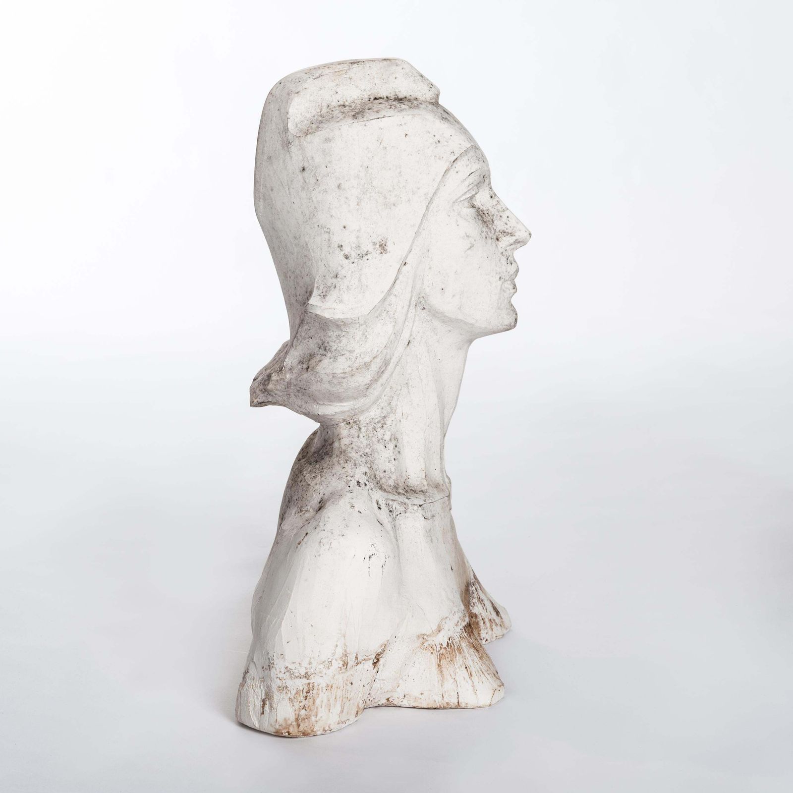 Modern Spanish White Plaster Female Bust Sculpture By Lucita Latorre, 1991 photo 3084.0
