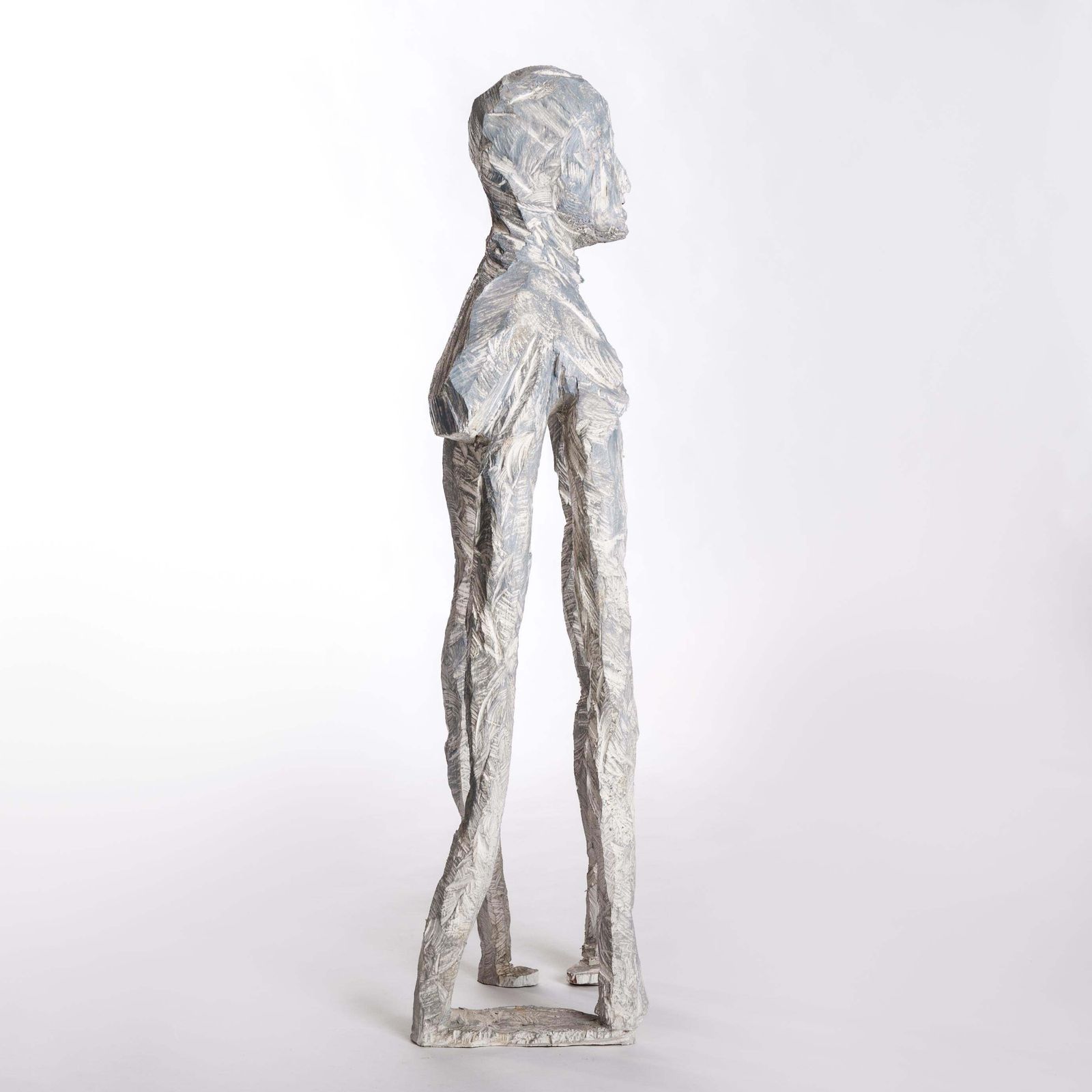 Abstract Wooden Sculpture "Chimera" Painted Grey White By Christofer Kochs 2017 photo Art