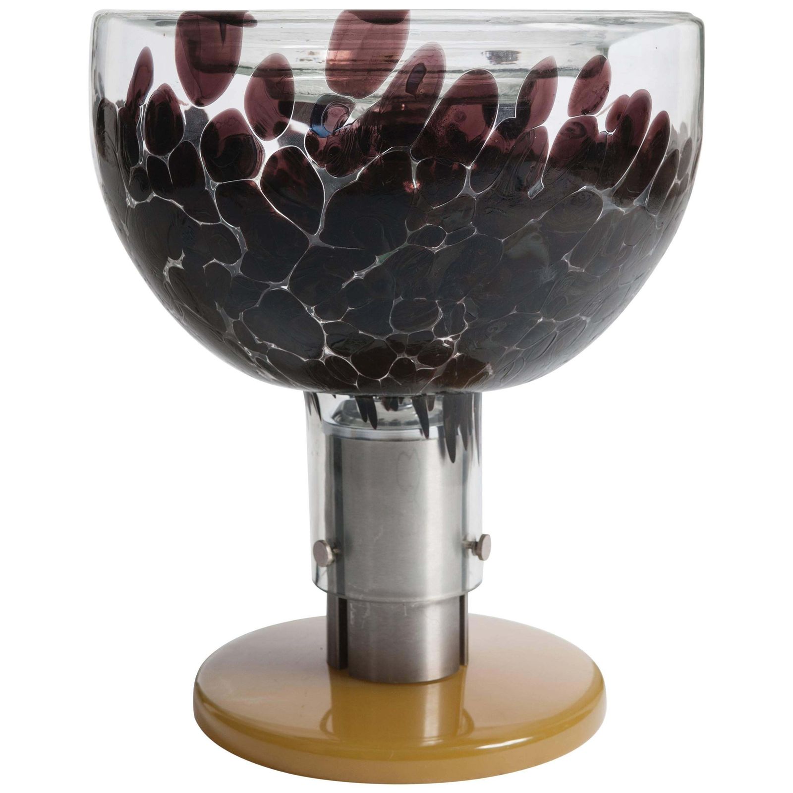 Extraordinary Italian Violet Transparent Murano Glass Table Lamp From The 1960s