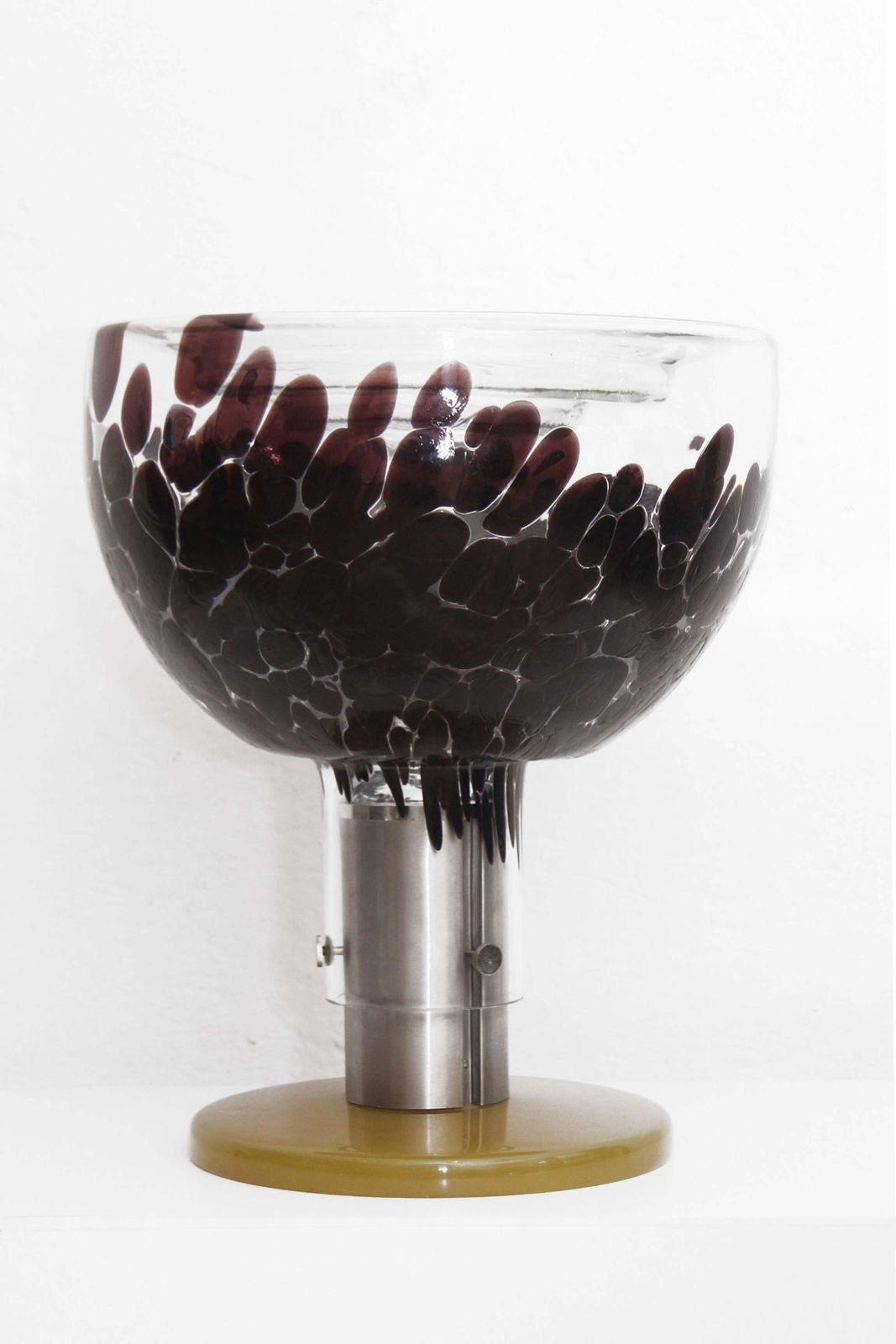 Extraordinary Italian Violet Transparent Murano Glass Table Lamp From The 1960s photo Lighting